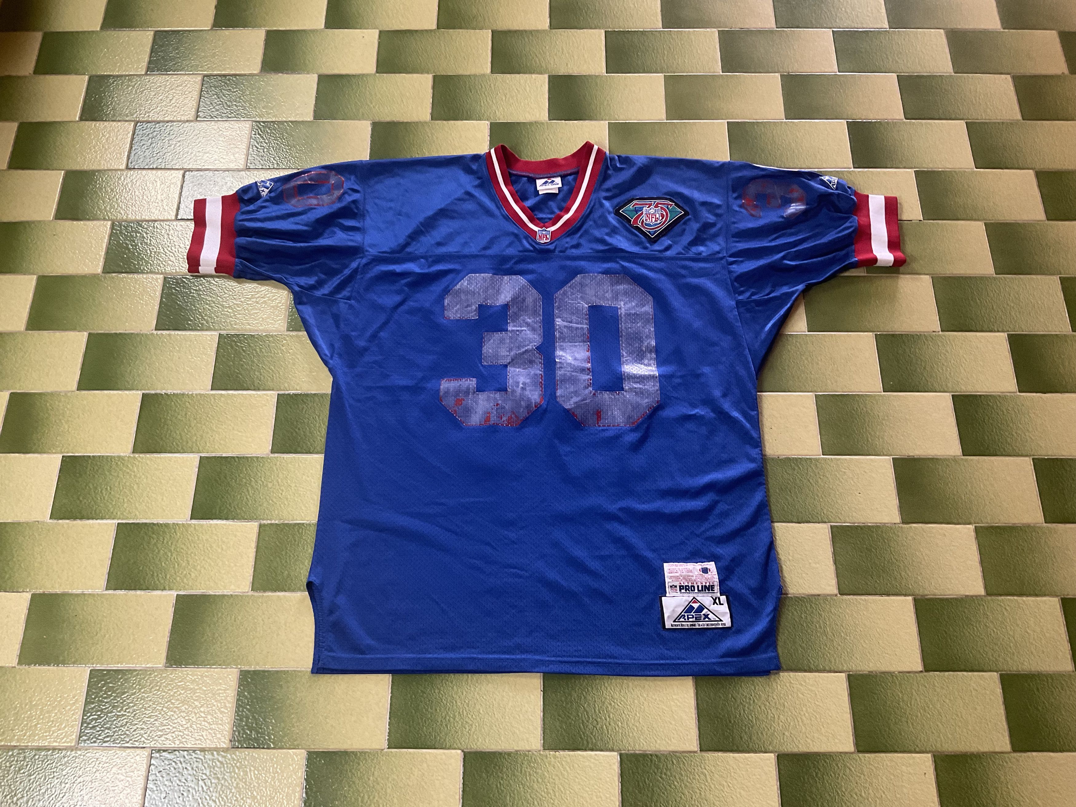 NFL Vintage 90s 75th New York Giants Dave Meggett #30 Jersey Size US XL / EU 56 / 4 - 1 Thumbnail