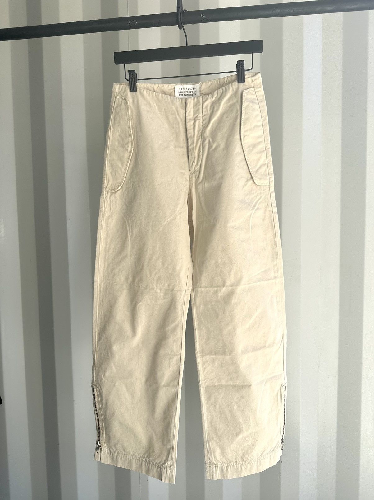 Pre-owned Maison Margiela X Vintage Ss03 Anatomical Flight Pants In White