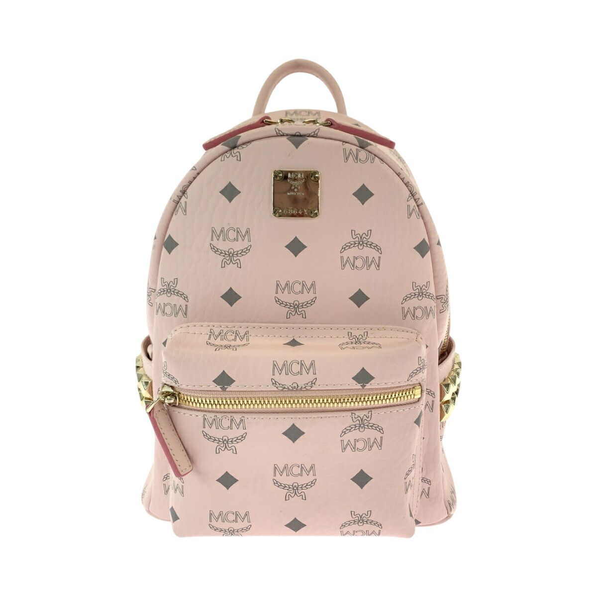 MCM MCM MCM Visetos Leather Backpack Pink Gold Leather Backpack in Very Good Condition Size ONE SIZE - 1 Thumbnail