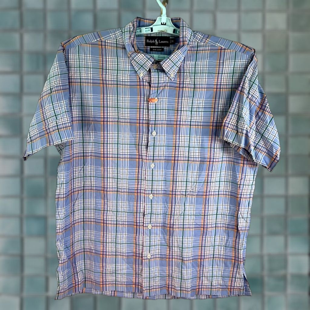 Ralph Lauren Ralph Lauren Bob Camp Plaid Button-Down Shirt Mens M Blue Short Sleeve Regular Size US M / EU 48-50 / 2 - 1 Thumbnail