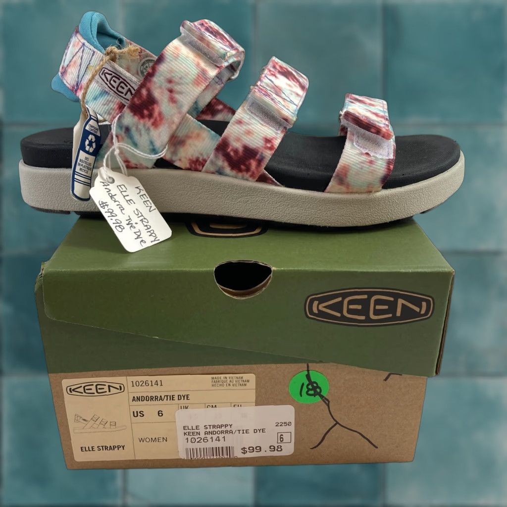 KEEN KEEN Elle Strappy Sandals Women's 6 Andorra Tie Dye Backstrap Casual Travel Sandal Size US 4 / IT 34 - 1 Thumbnail