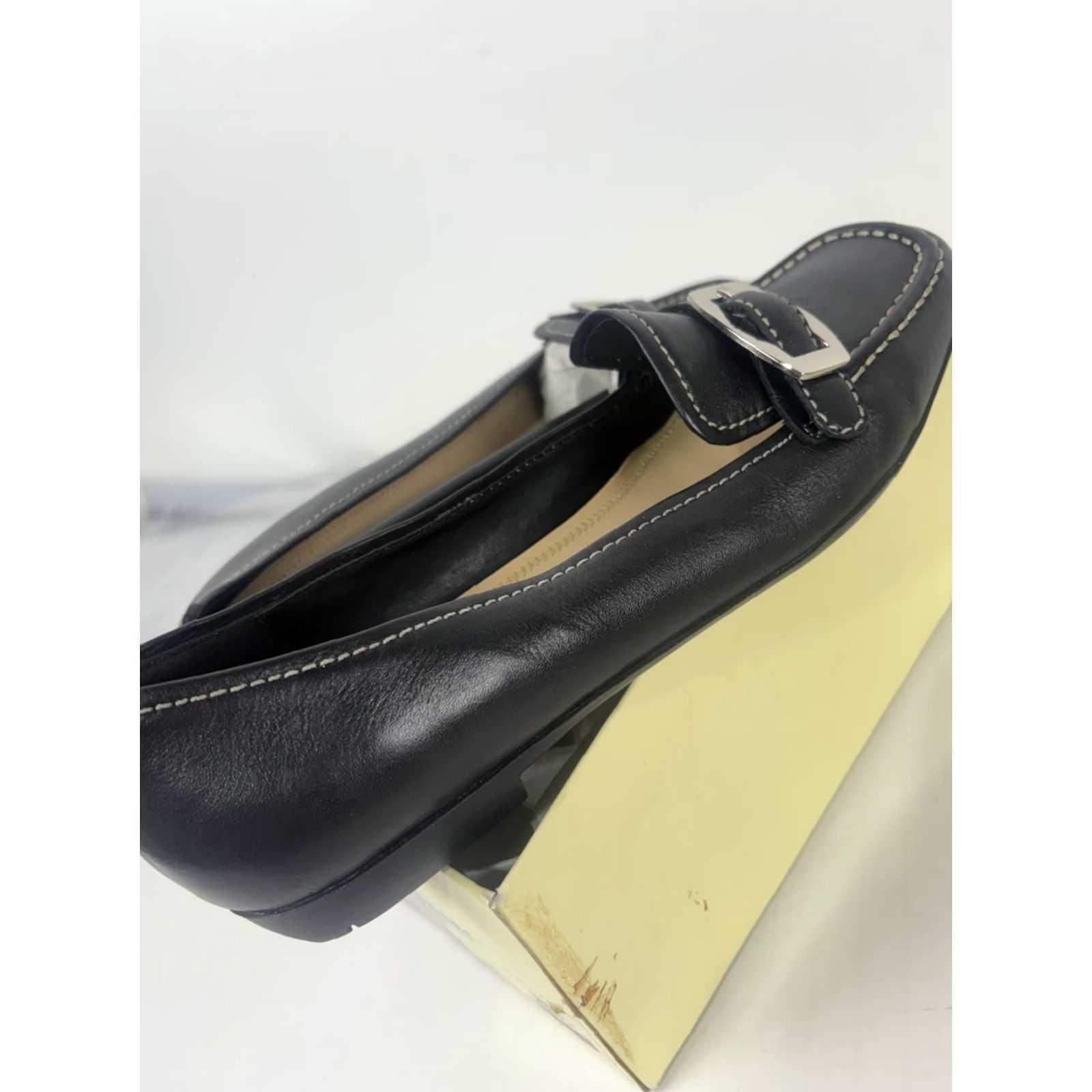 Vintage Kim Rogers Angela Women's Black Leather Slip-On Flats Size 10M Casual Comfort City Preppy Size US 10 / IT 40 - 6 Thumbnail