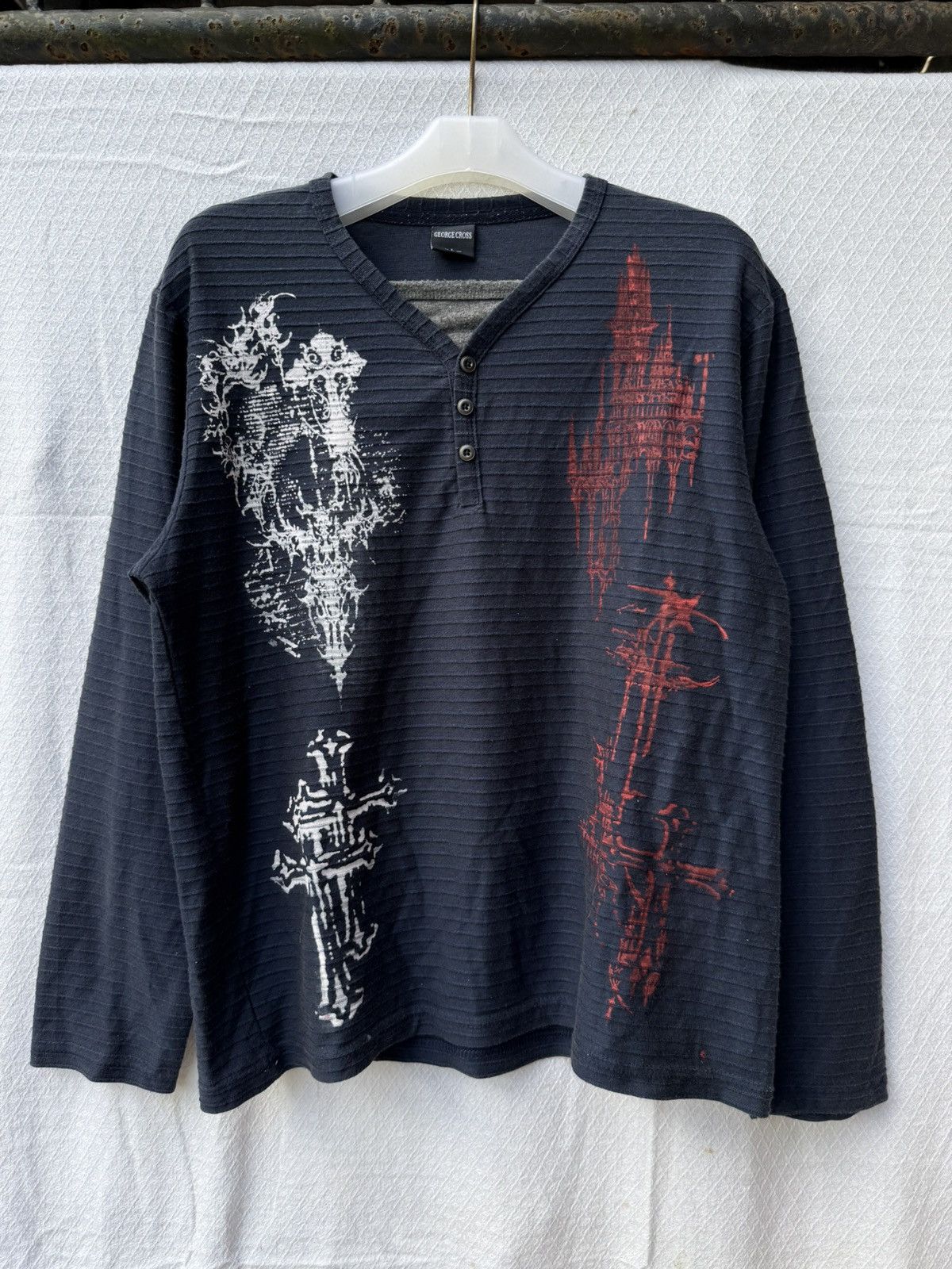 George cross japanese style gothic poem longsleeve