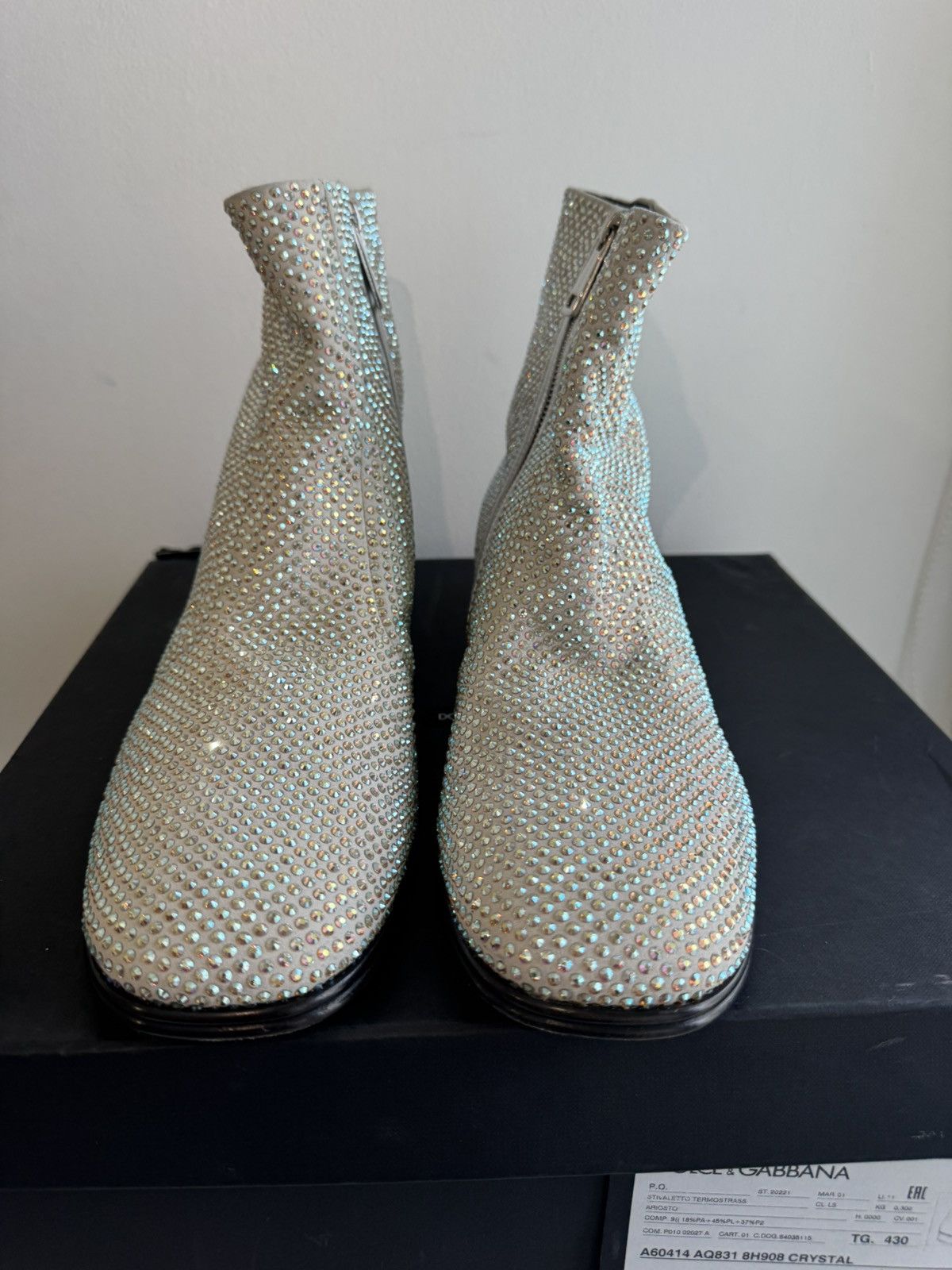 Dolce & Gabbana DOLCE & GABBANA Crystal DG Metal Logo Heels Leather Boot Size US 9 / EU 42 - 2 Thumbnail