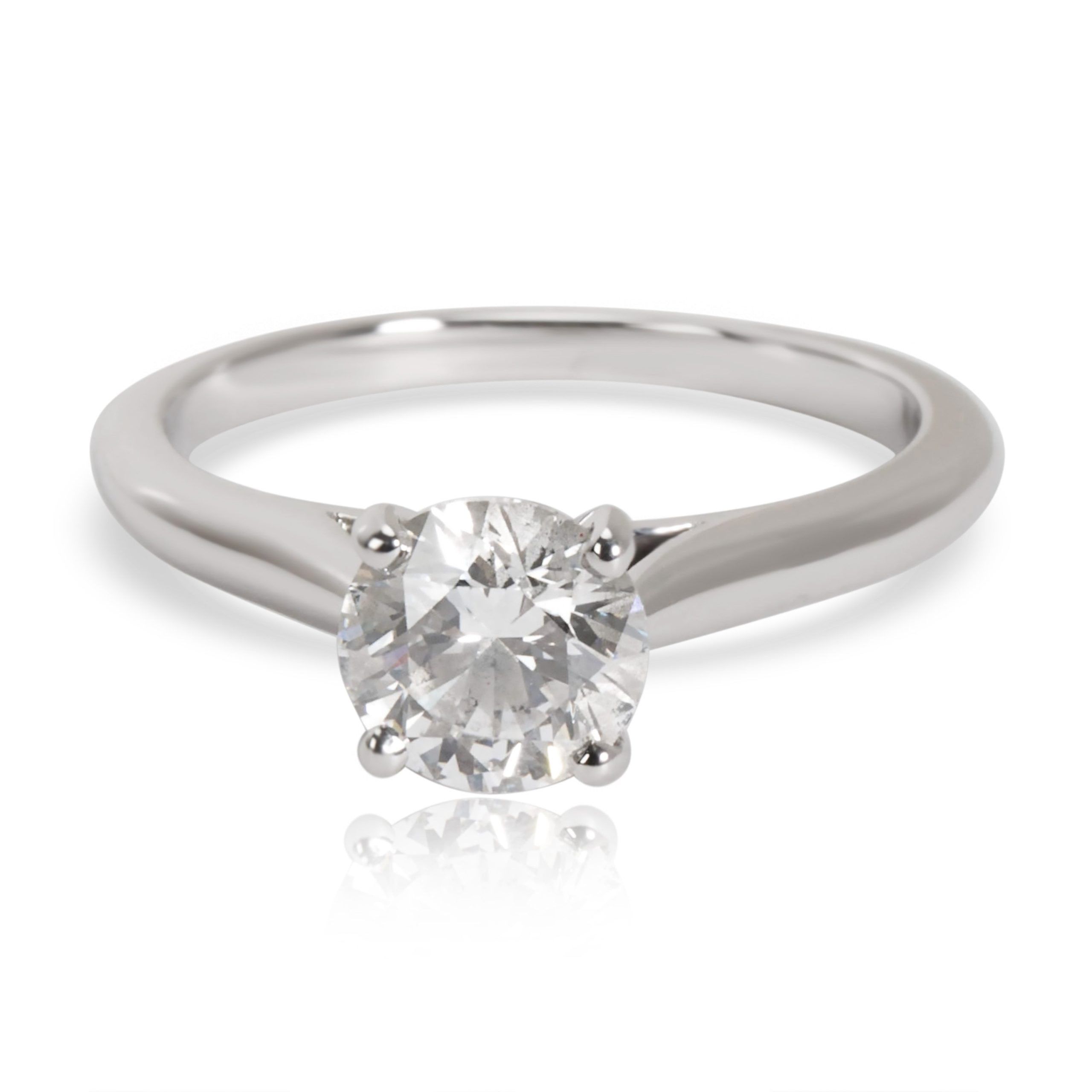 image of Cartier Solitaire Diamond Engagement Ring In Platinum E Vs2 0.70 Ctw in Silver, Women's