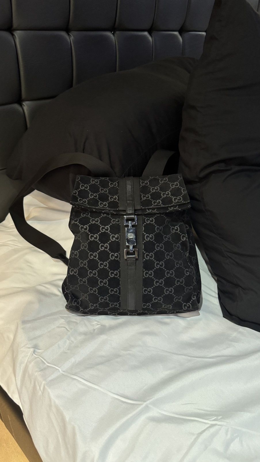 Gucci GUCCI Jackie / Backpack / Suede / Black / GG pattern Size ONE SIZE - 3 Thumbnail