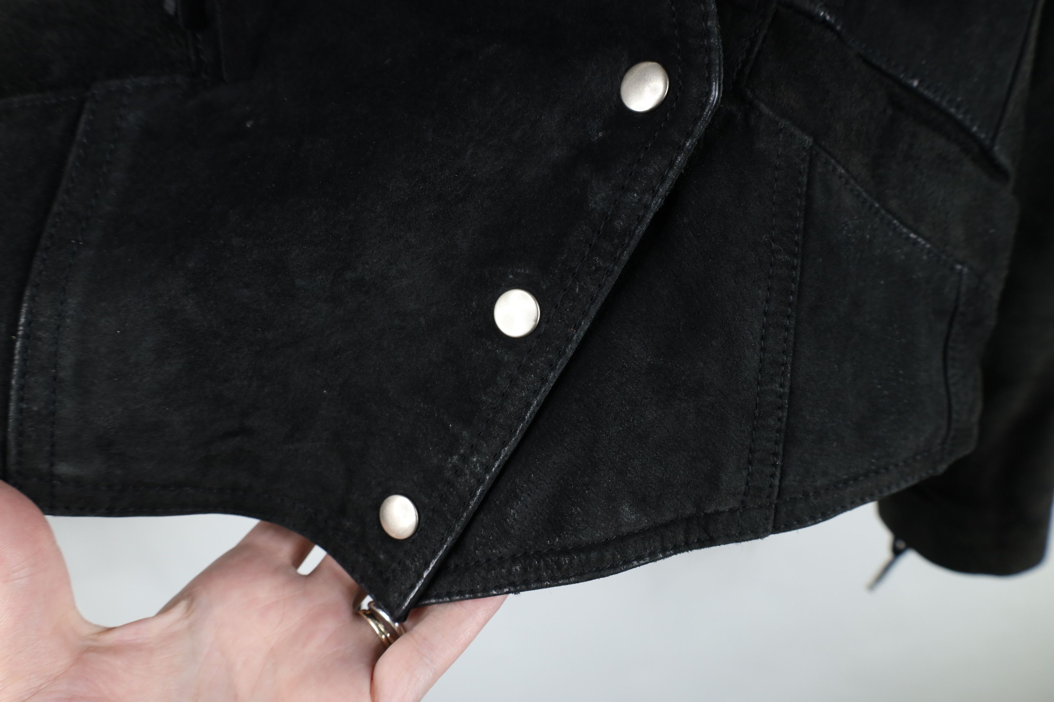 Vintage Vintage 90s Streetwear Western Suede Leather Jacket Black Size M / US 6-8 / IT 42-44 - 4 Thumbnail