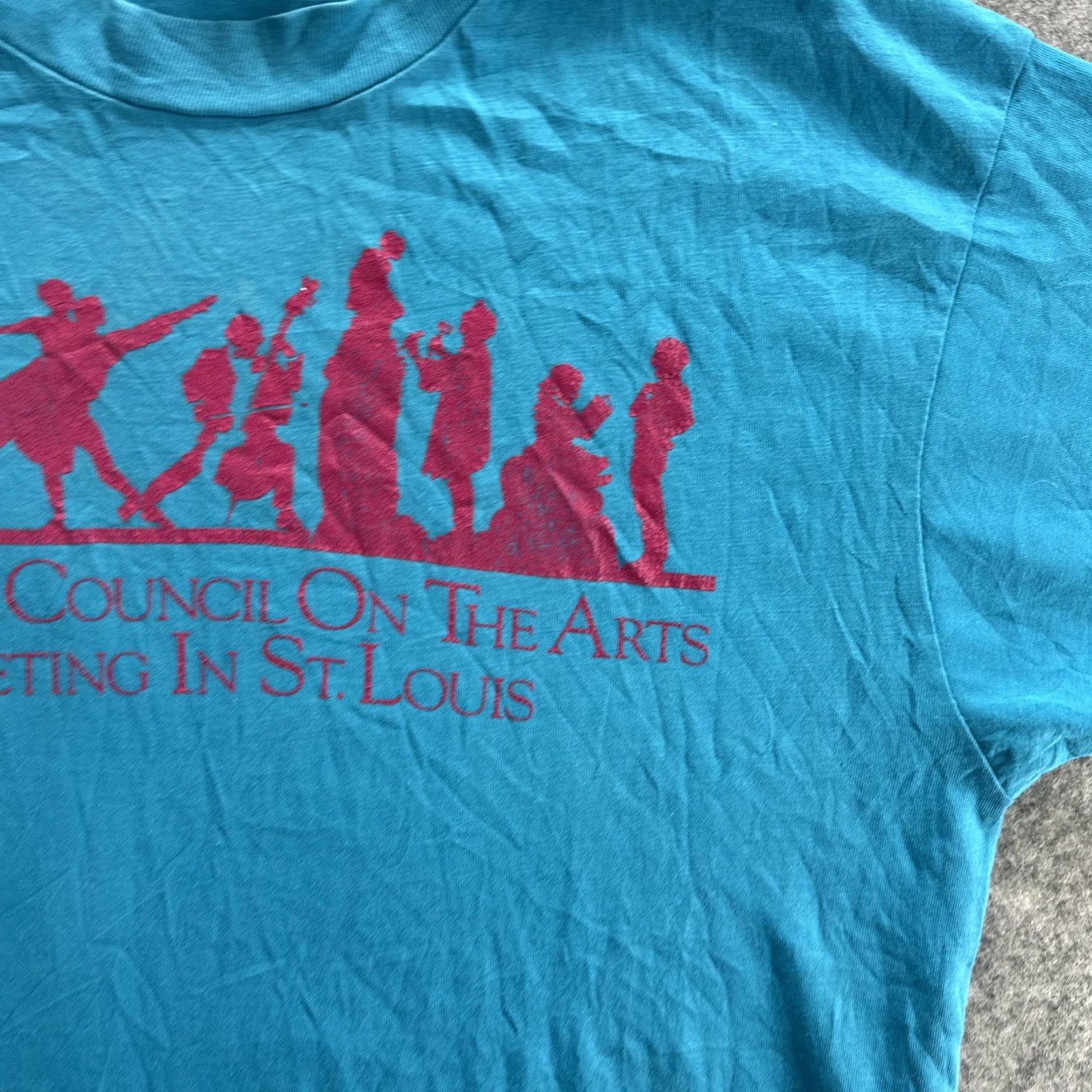 Hanes VINTAGE Hanes Shirt Mens Large Blue St Louis National Council On The Arts 80s Tee Graphic Print Limited Edition Size US L / EU 52-54 / 3 - 7 Thumbnail