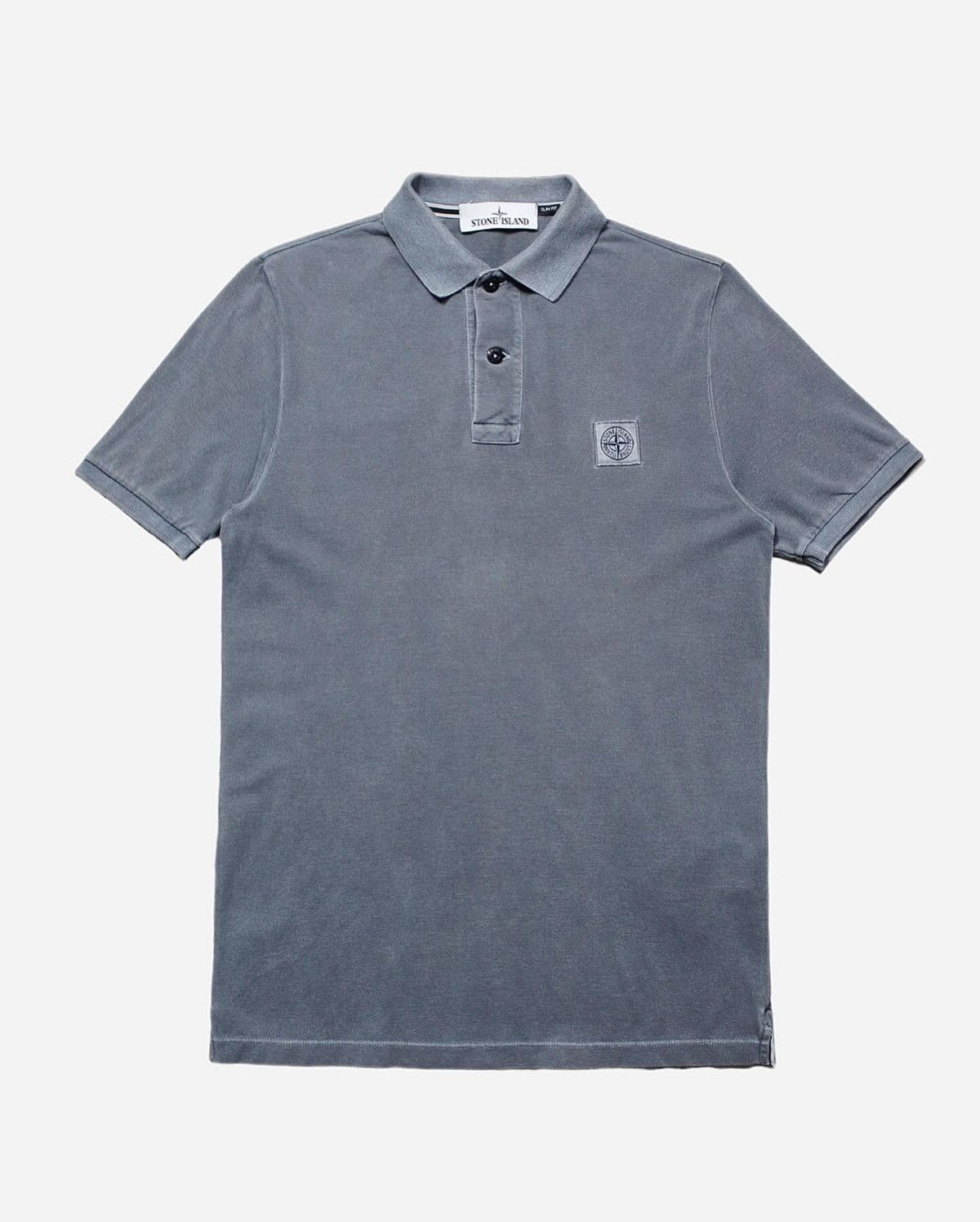 image of Ss15 Stone Island Washed Gray Polo Shirt, Men's (Size Small)