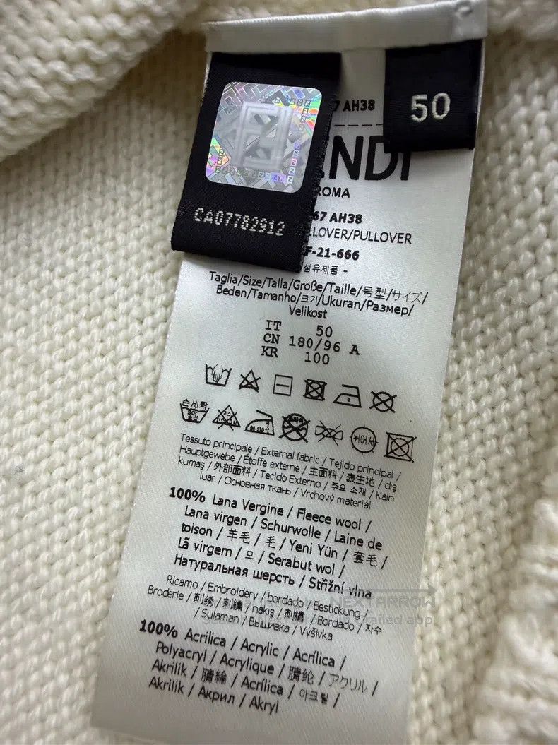 Fendi Fendi White Graffiti Knitted Sweater Size US M / EU 48-50 / 2 - 5 Thumbnail