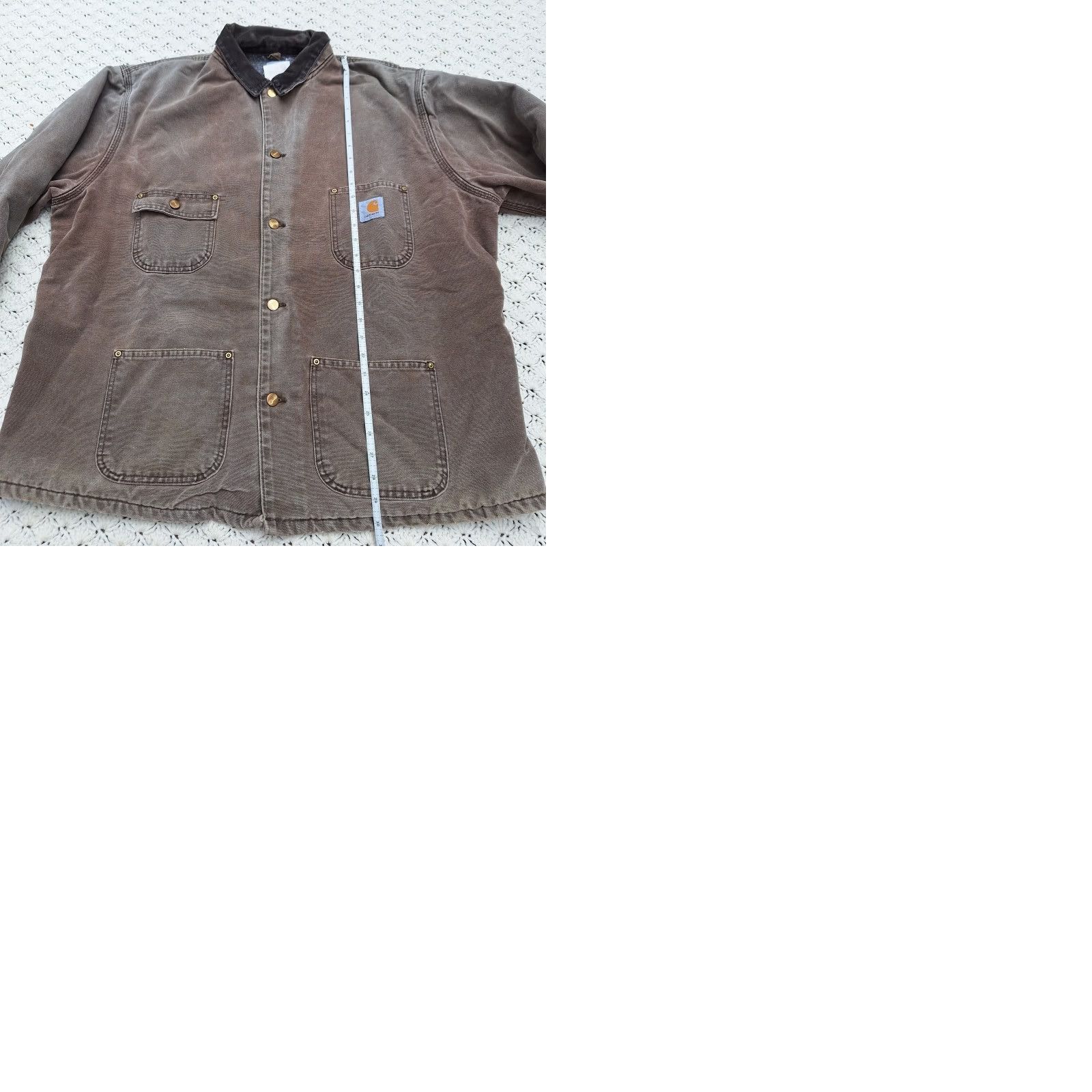 VINTAGE Carhartt CB1082 Blanket Lined Canvas Distressed Chore Jacket Coat Large Mens