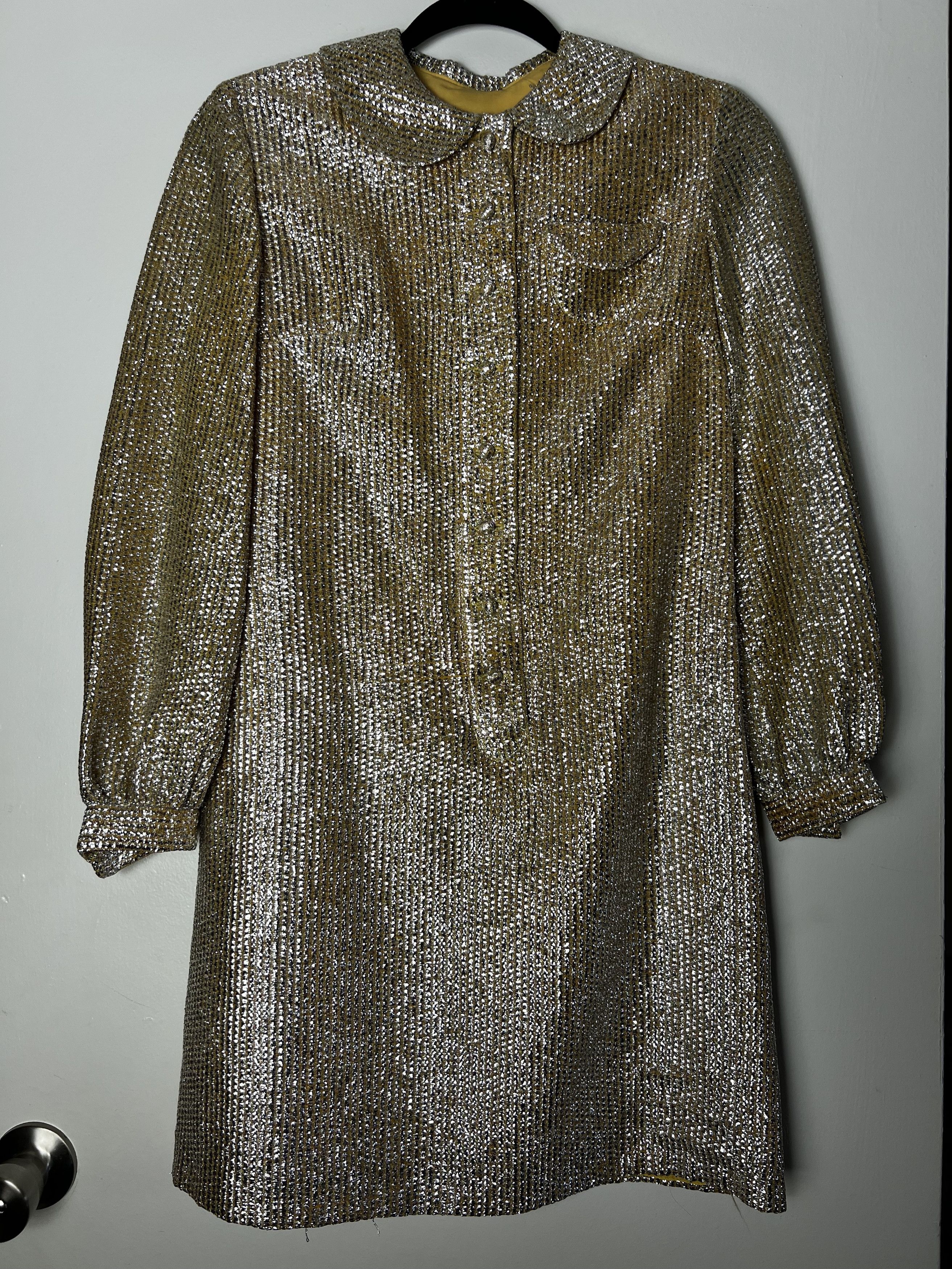 Vintage Vintage 1960's 2pcs. Parc Jr. Silver Metallic Cocktail Dress Size S / US 4 / IT 40 - 10 Thumbnail