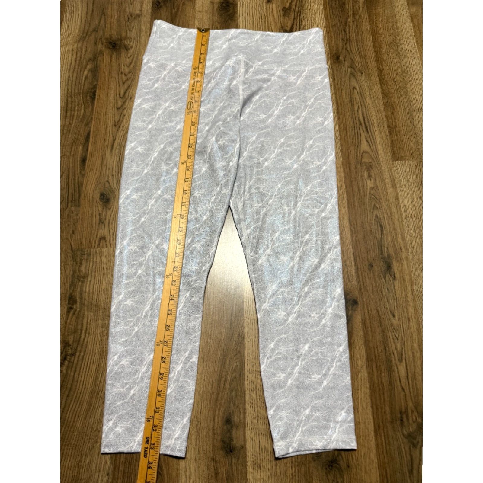 Vintage ZYIA Pants Women's Size 14-16 Grey White Leggings Athletic Wear Casual Activewear Pull On Ankle Inseam 23 in Regular Womens Size 36" / US 14 / IT 50 - 7 Thumbnail