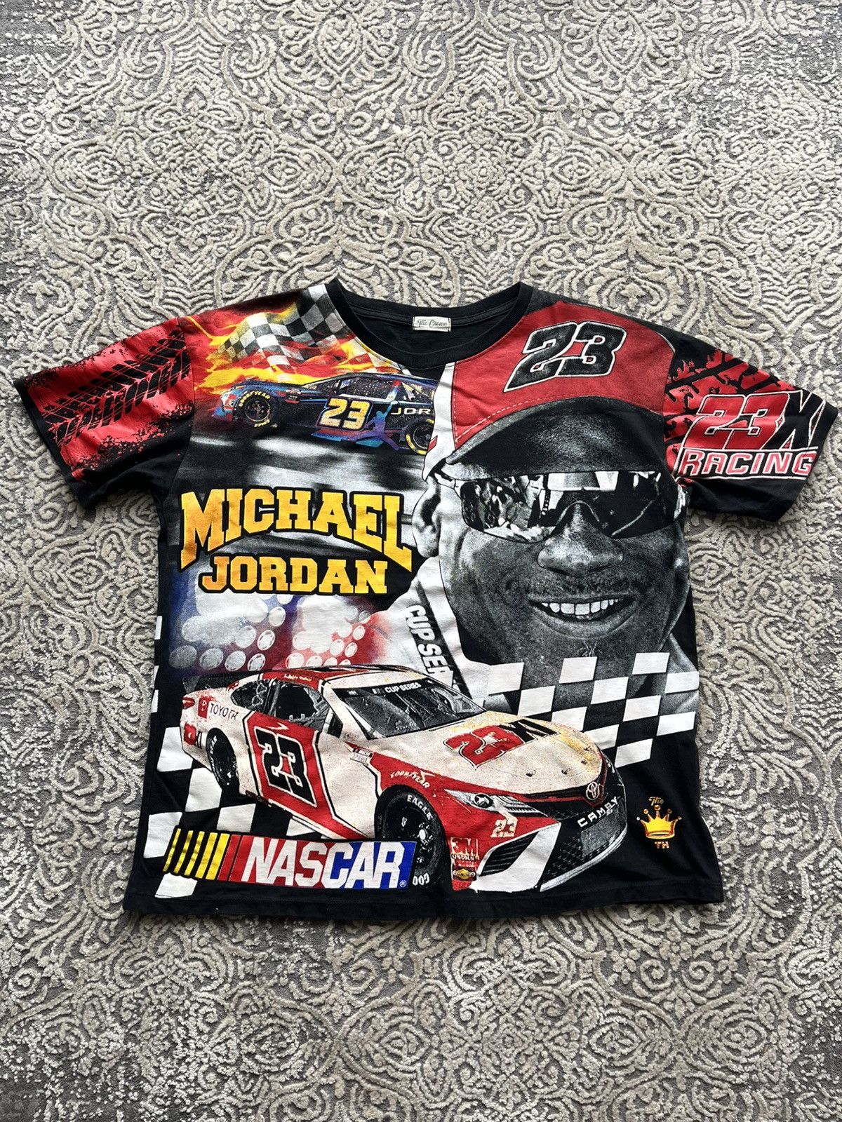 NASCAR Nascar Michael Jordan aop 23 Tee vintage rare merch formula Size US XL / EU 56 / 4 - 1 Thumbnail
