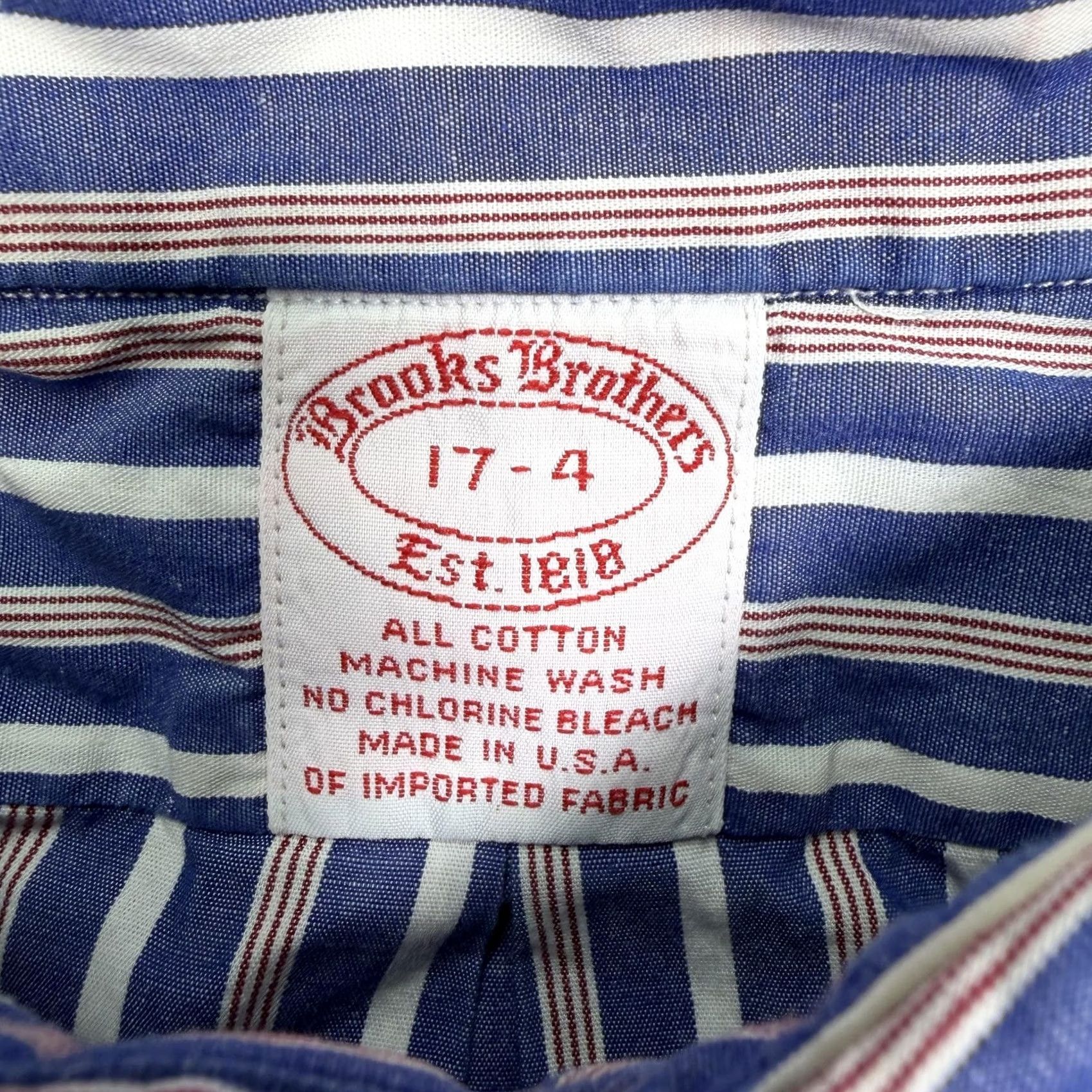 Brooks Brothers Brooks Brothers Shirt Mens XL Blue Stripe Long Sleeve Button-Up USA Cotton Size US XL / EU 56 / 4 - 2 Thumbnail