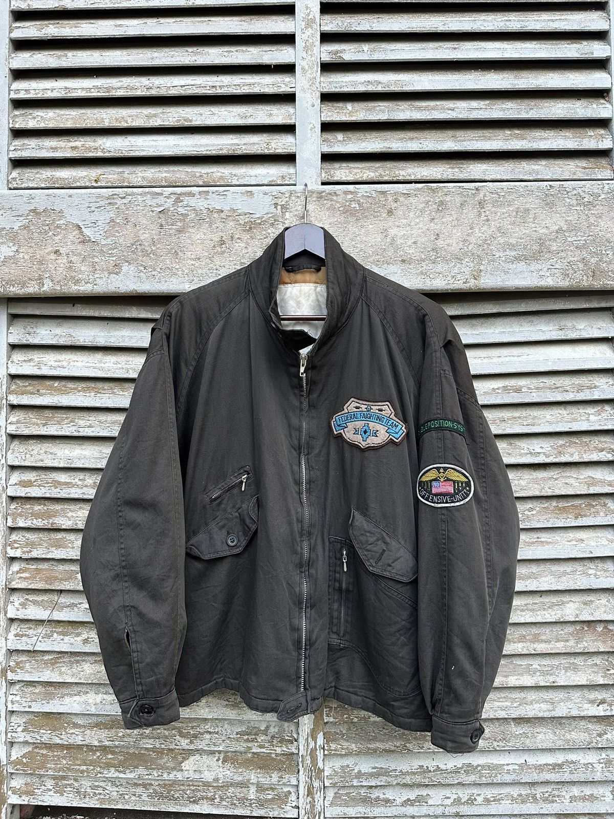 Vintage 👹Vintage Federal Fighting Team Oversized Bomber Jacket Size US XL / EU 56 / 4 - 3 Thumbnail