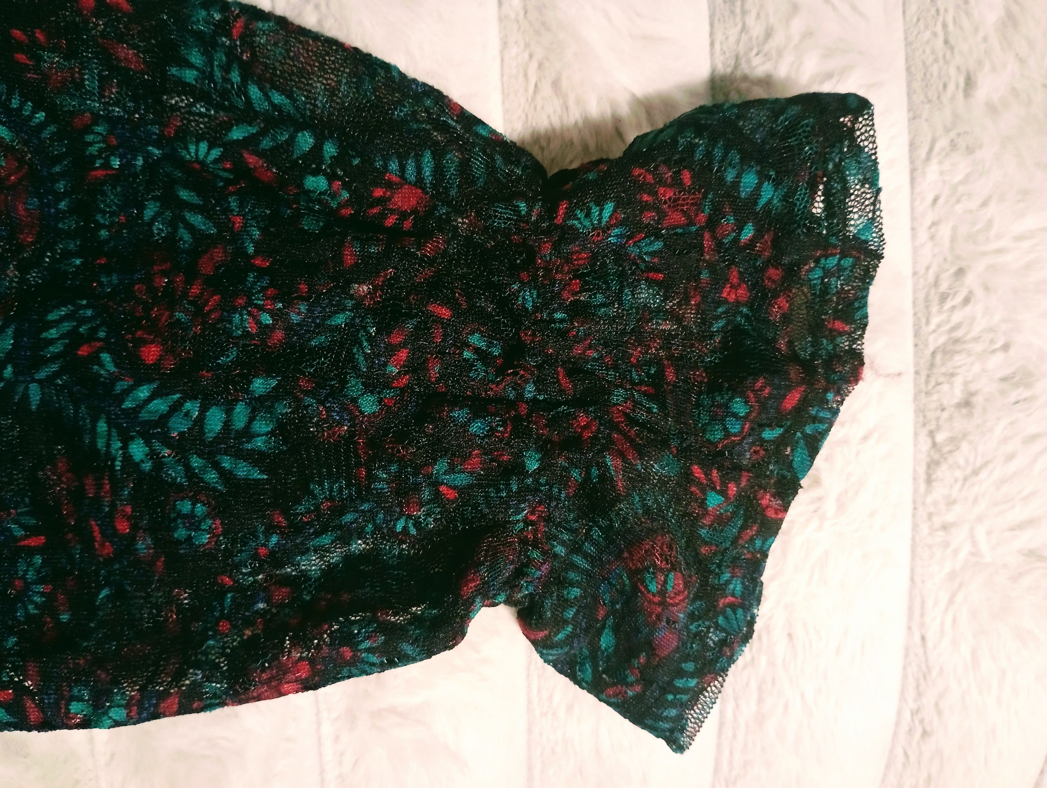 Other Black and Paisley Print Lace Front Long Sleeves Top Size M / US 6-8 / IT 42-44 - 3 Thumbnail
