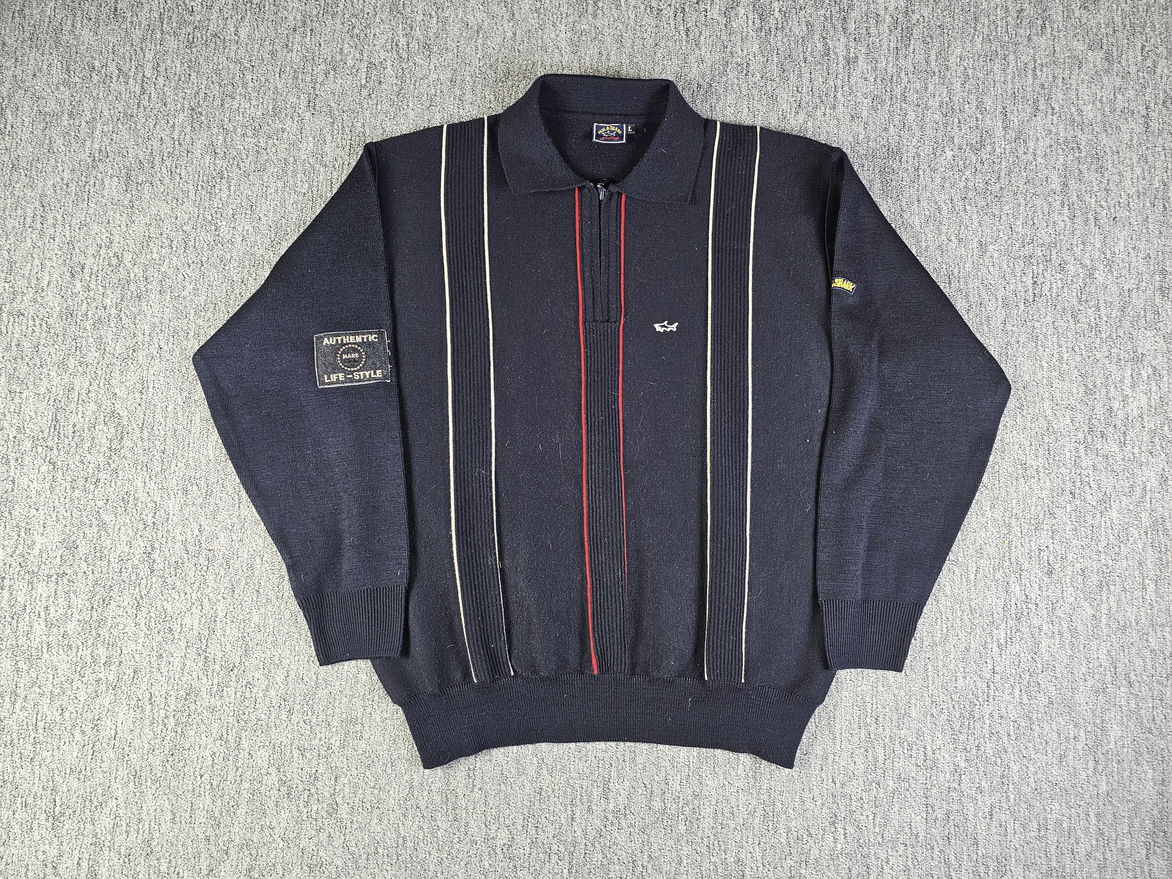 Paul & Shark Paul & Shark Yachting Vintage Quarter Zip Knit Sweater Sz L Size US L / EU 52-54 / 3 - 3 Thumbnail