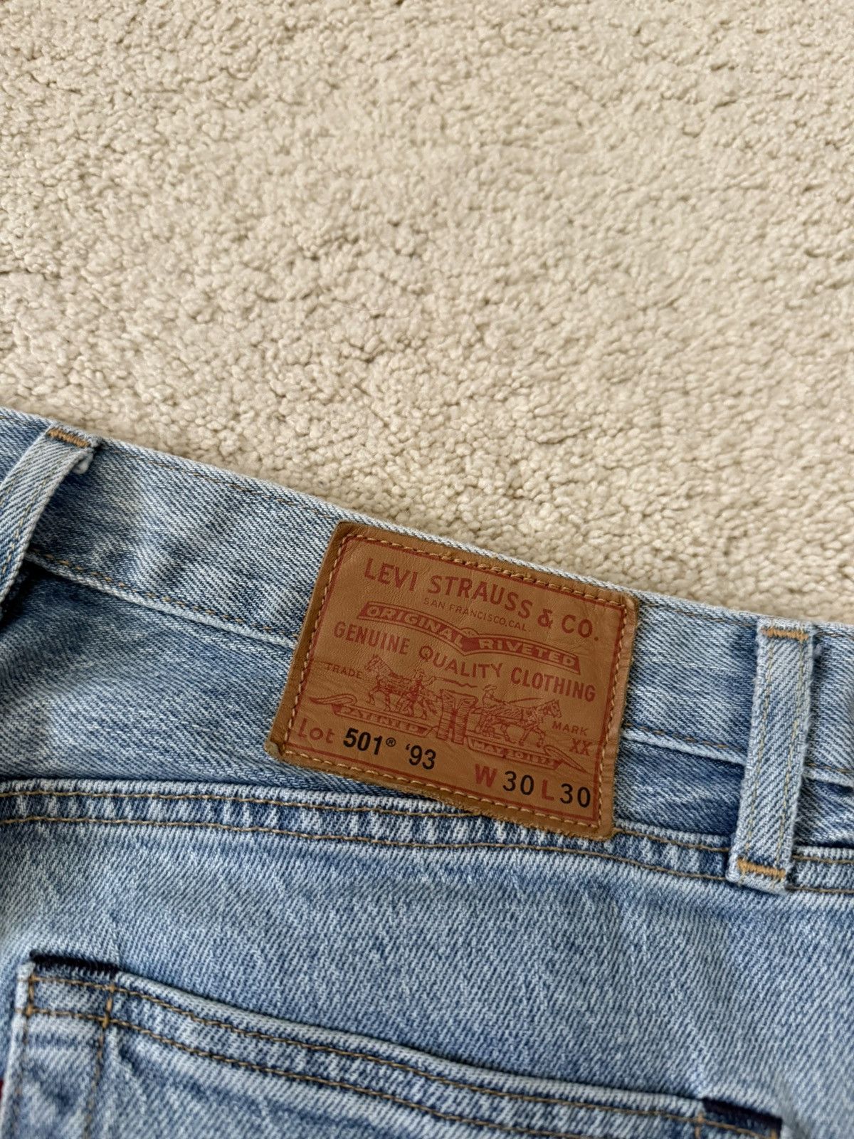 Levi's × Levi's Vintage Clothing × Vintage Levi's 501 93 Straight Leg Jeans THISTLE SUBTLE Size 30 x 30 Size US 30 / EU 46 - 6 Thumbnail