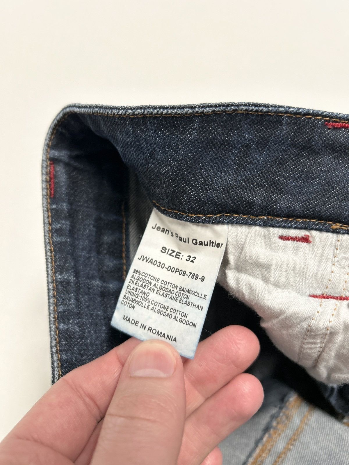 Jean Paul Gaultier 2000s Indigo Waxed Denim Jeans Size US 32 / EU 48 - 9 Thumbnail