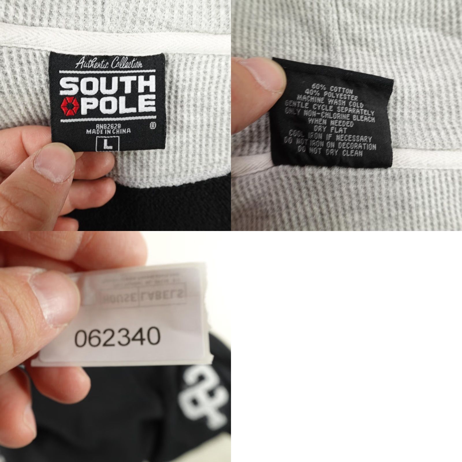 Southpole Vintage Southpole Hoodie Men Large Black Thermal Sweatshirt Jacket Hip Hop Y2K ^ Size US L / EU 52-54 / 3 - 8 Thumbnail