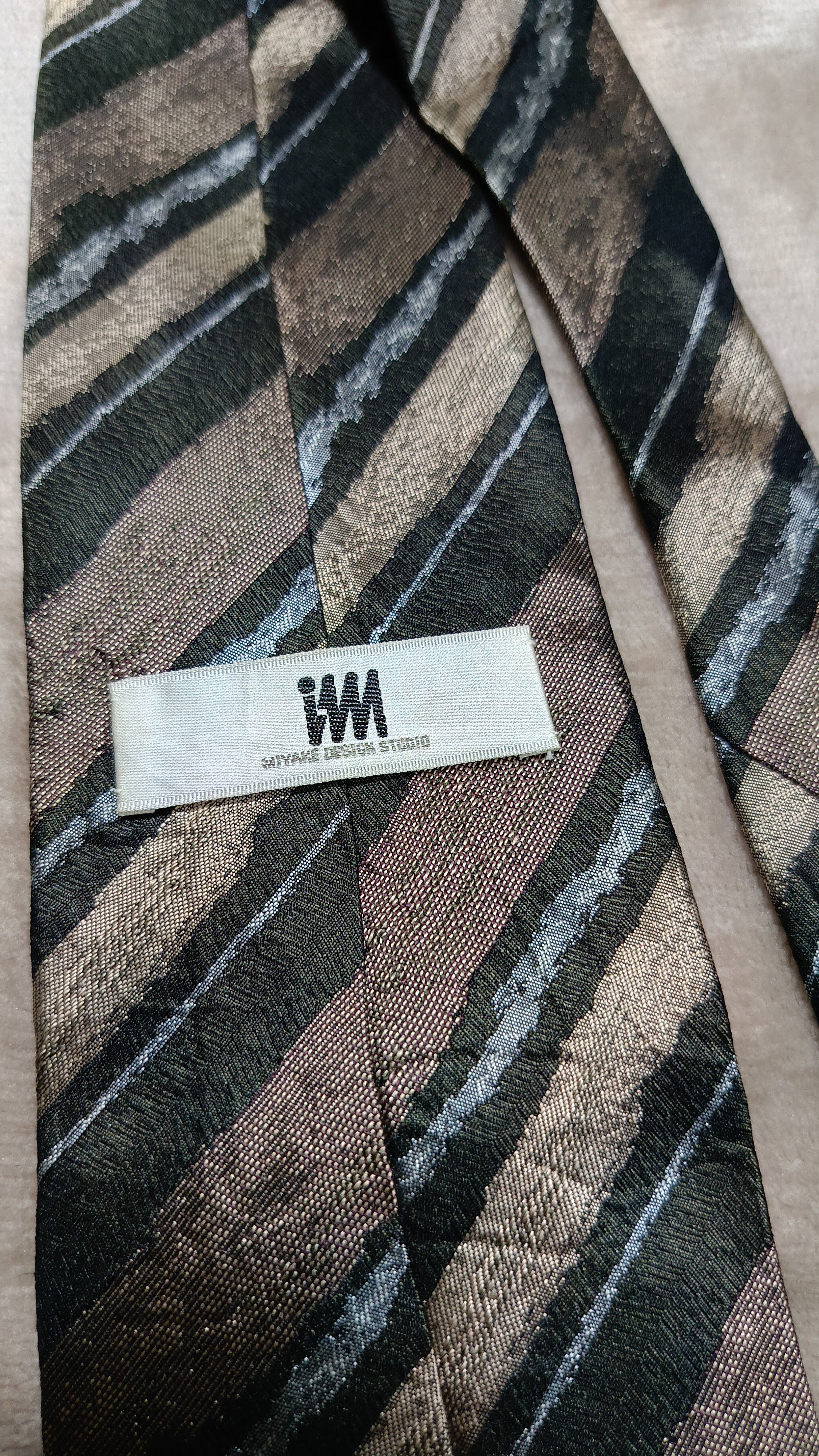 Issey Miyake Issey Miyake Japan slant striped black brown tie Size ONE SIZE - 1 Thumbnail