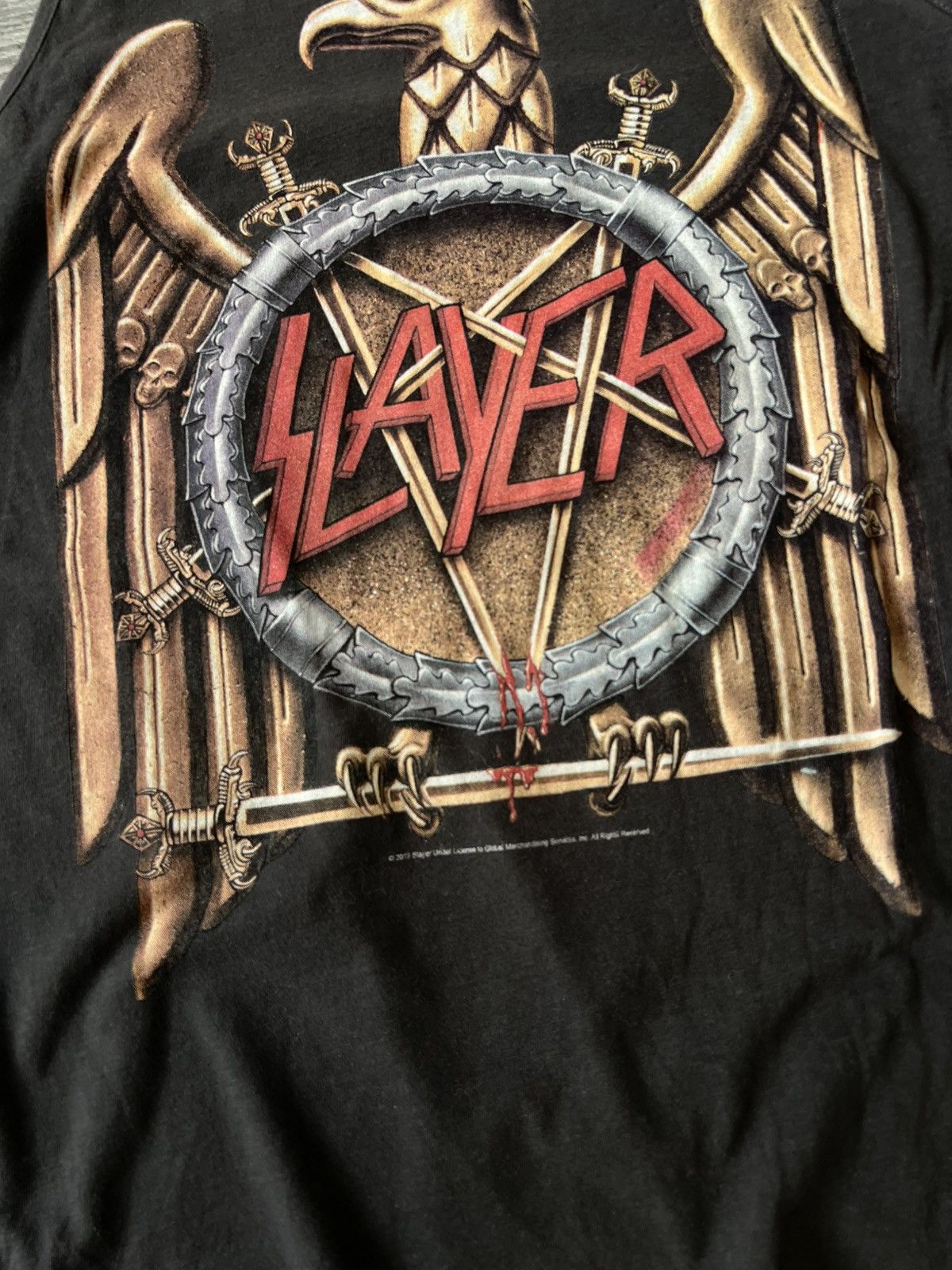 Slayer SLAYER Rock Bands Washed Distressed Tee Size US M / EU 48-50 / 2 - 8 Thumbnail