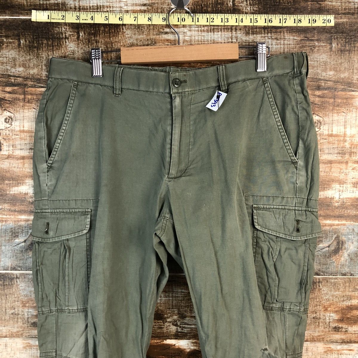 Uniqlo Uniqlo Green Cargo ripped Multipocket utility Pants #A2393 Size US 33 - 4 Thumbnail