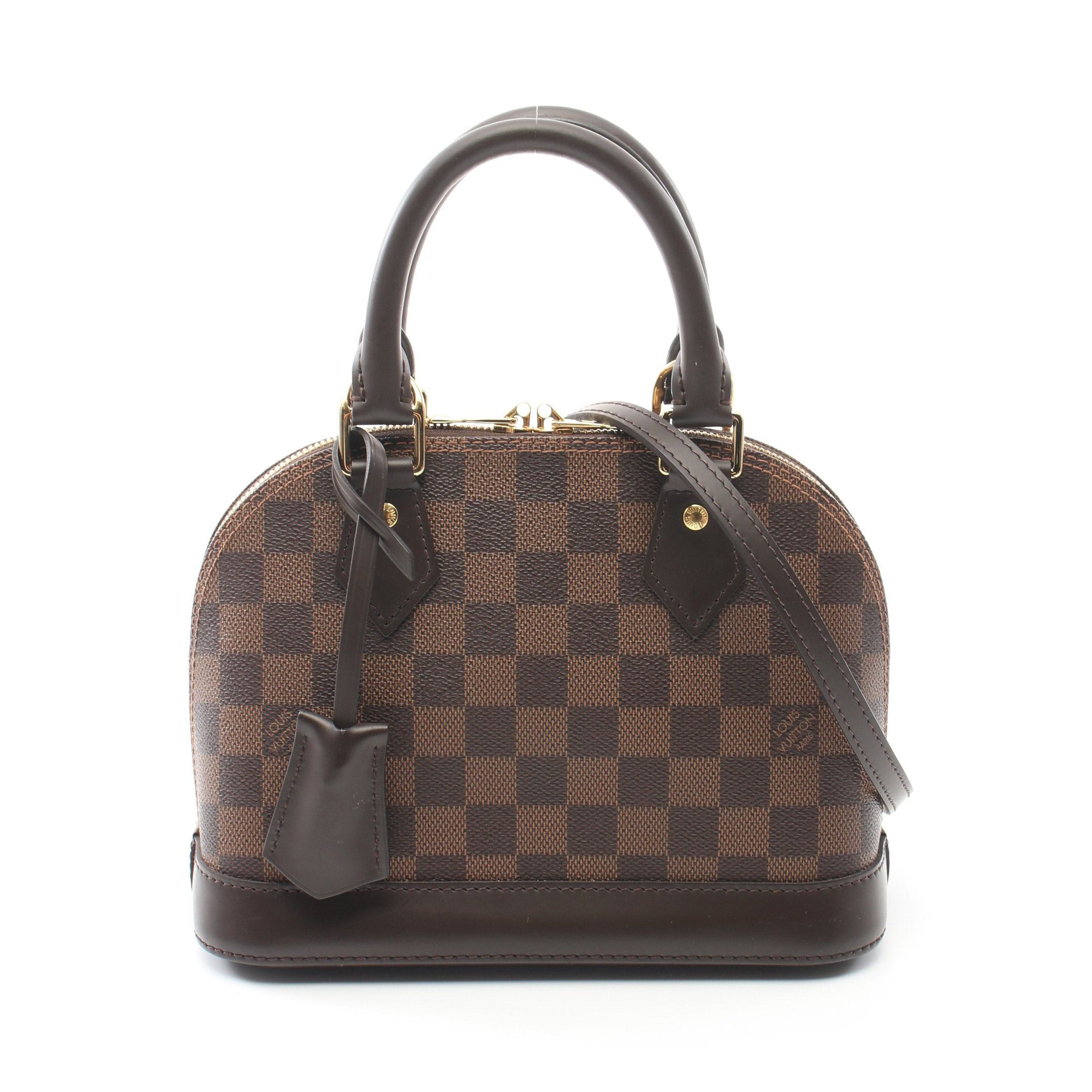 Louis Vuitton Alma Bb Damier Ebene Handbag Leather Brown