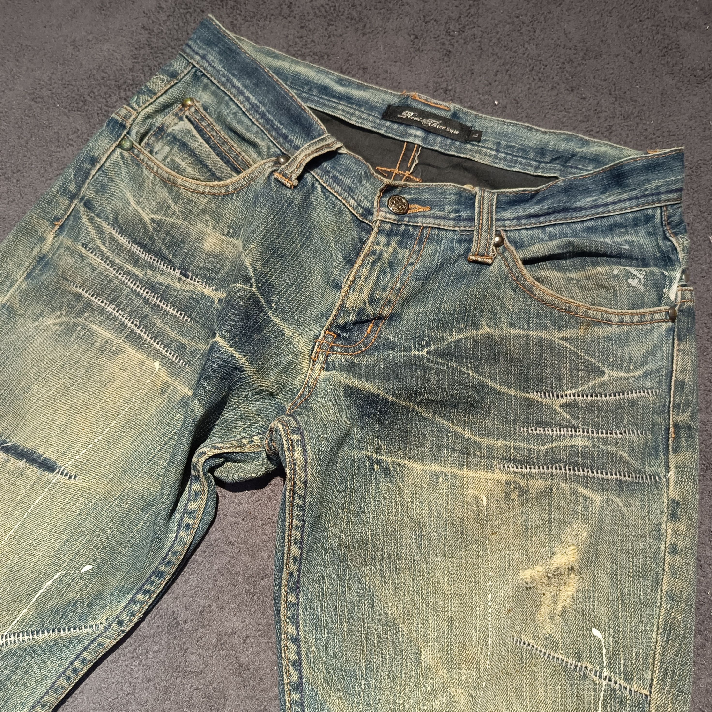 If Six Was Nine 🇯🇵🔥 Japanese Seditionaries Paint Ripped Denim Size US 32 / EU 48 - 4 Thumbnail