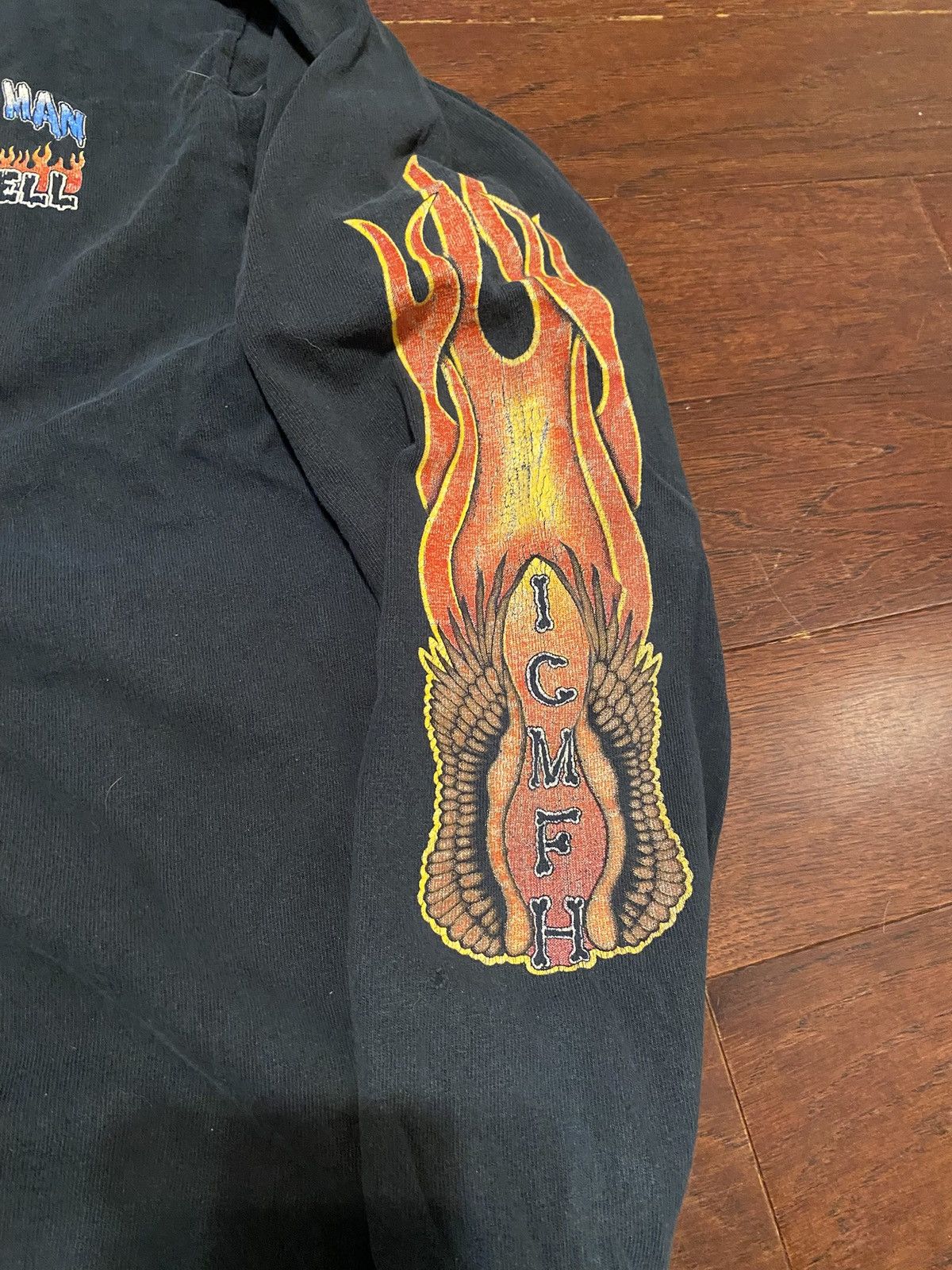 Vintage Vintage 90s Biker Shirt "Ice Cream Man From Hell" XL Size US XL / EU 56 / 4 - 5 Thumbnail