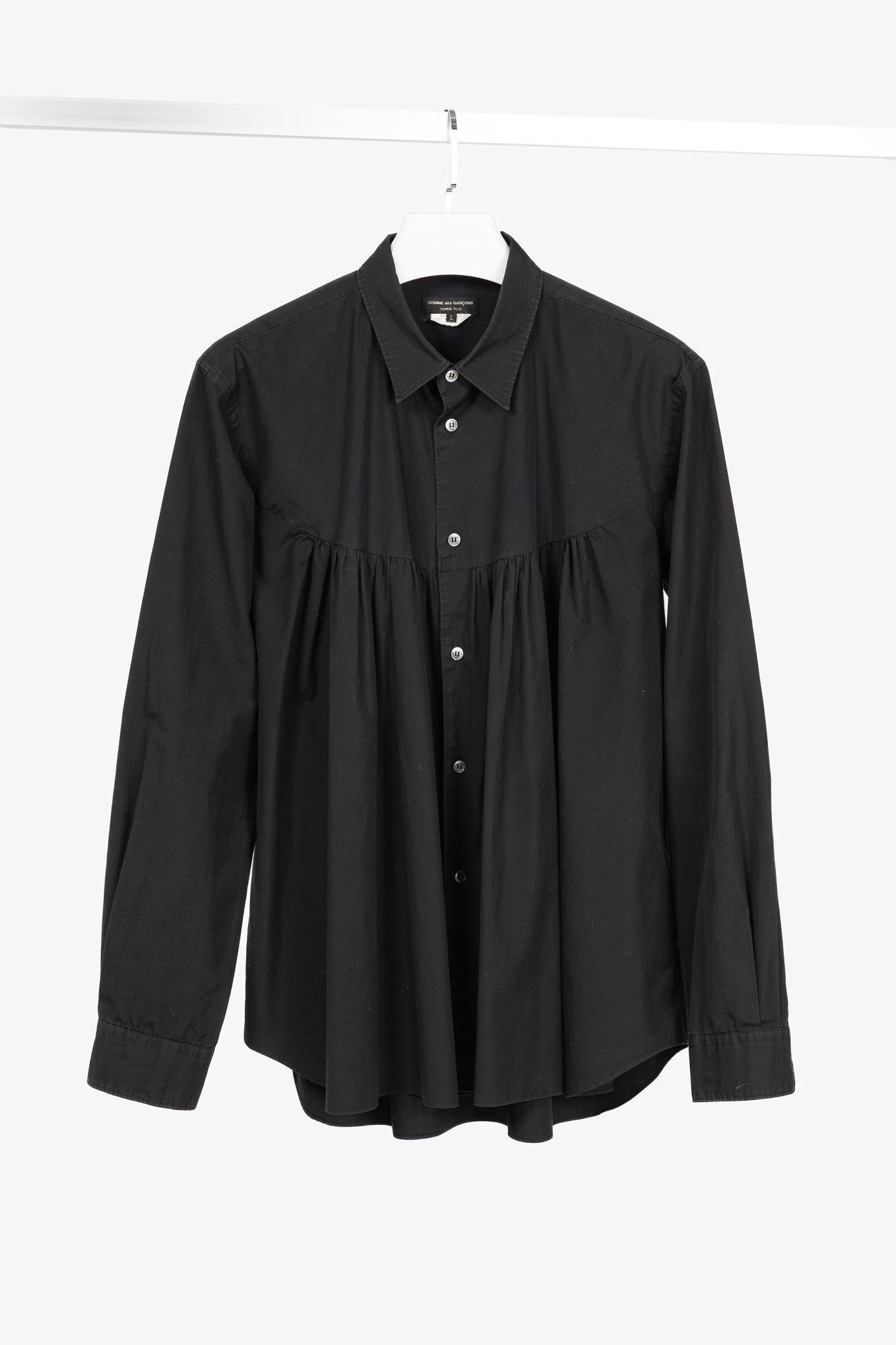 Comme des Garcons Homme Plus CDG Homme Plus Cotton-Poplin Gathered-Yoke Buttoned Shirt Size US L / EU 52-54 / 3 - 1 Thumbnail