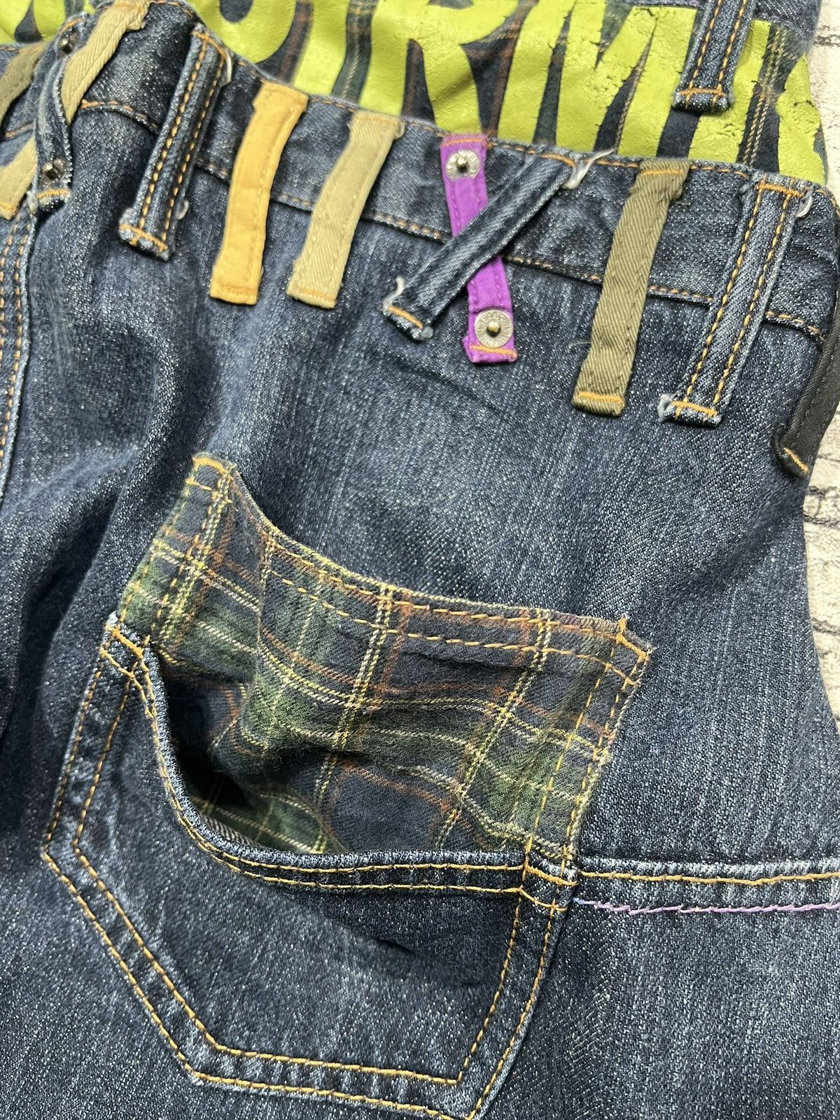 2000s Japanese Hysteric Poem Double Waist Jeans y2k Lgb