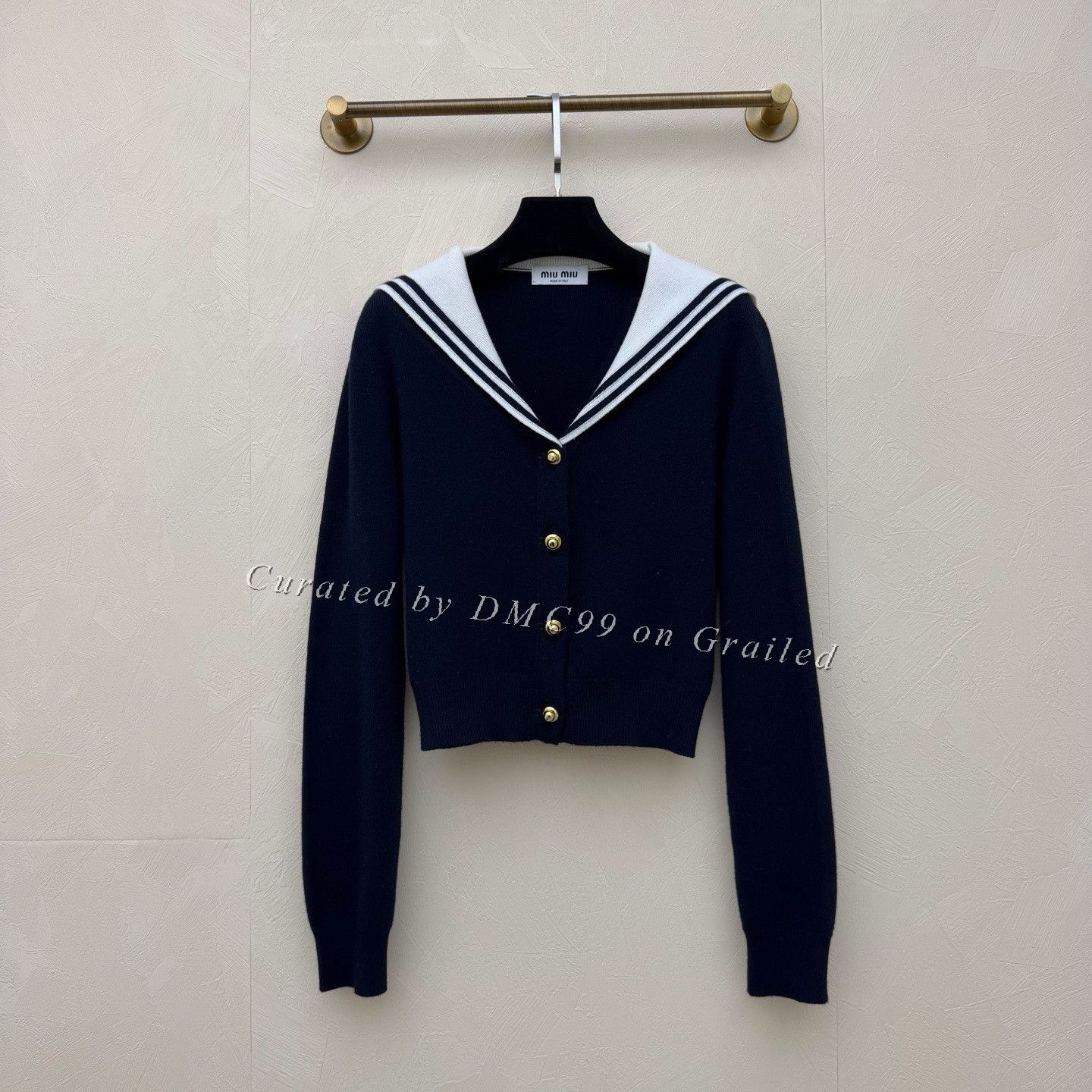 Miu Miu Miumiu Navy Blue Cashmere Cardigan Size S / US 4 / IT 40 - 1 Thumbnail