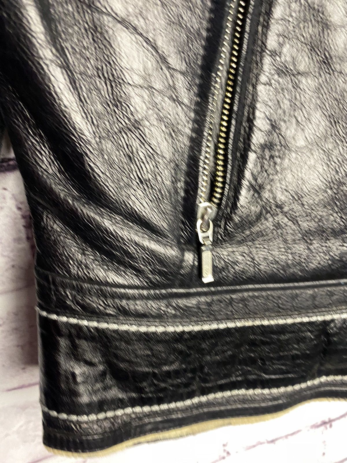 Other Vintage Avant Garde women's leather jacket with natural fur Size S / US 4 / IT 40 - 5 Thumbnail