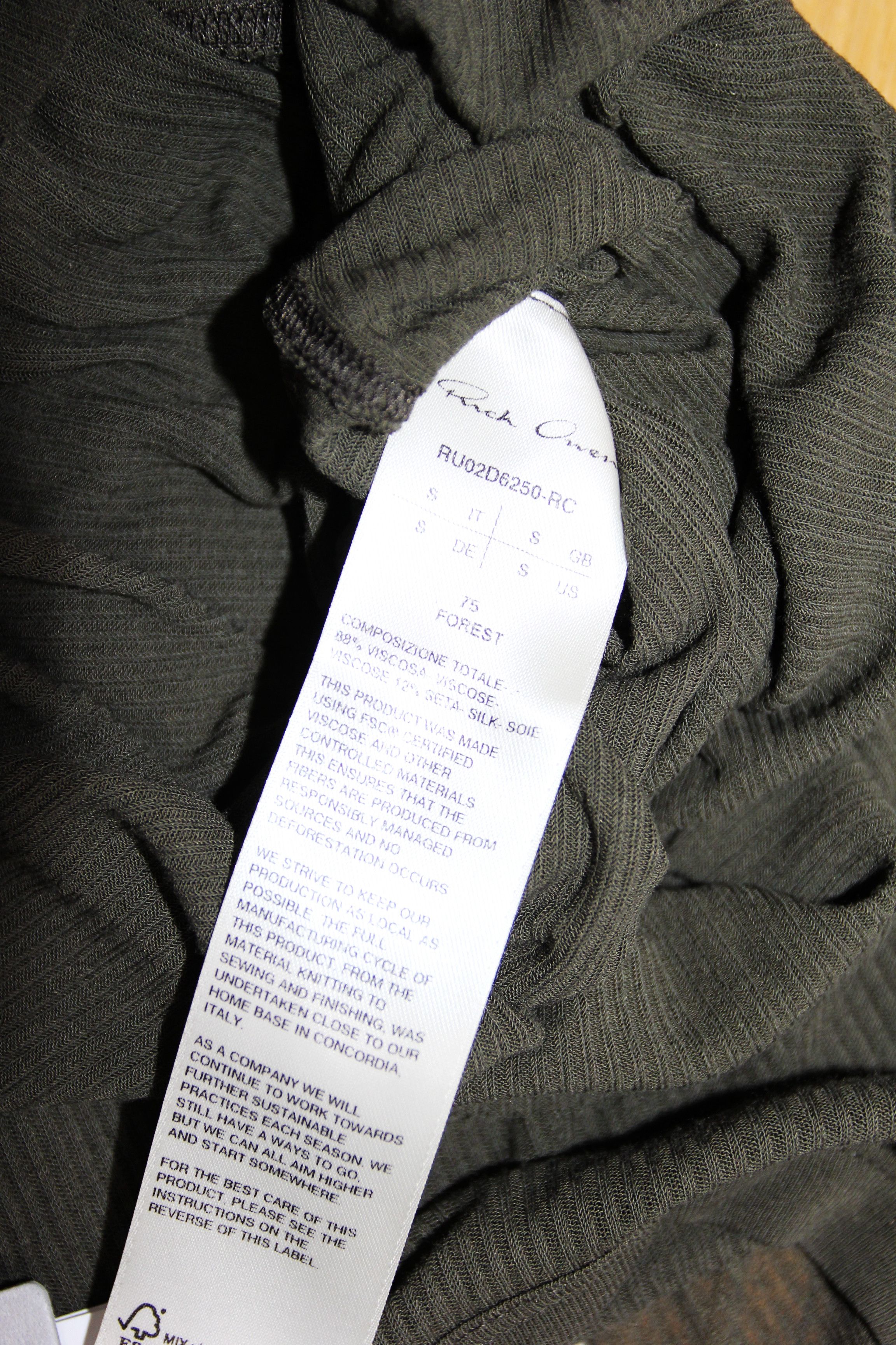 Rick Owens BNWT AW24 RICK OWENS "PORTERVILLE" RIB LS T TSHIRT FOREST S Size US S / EU 44-46 / 1 - 10 Thumbnail