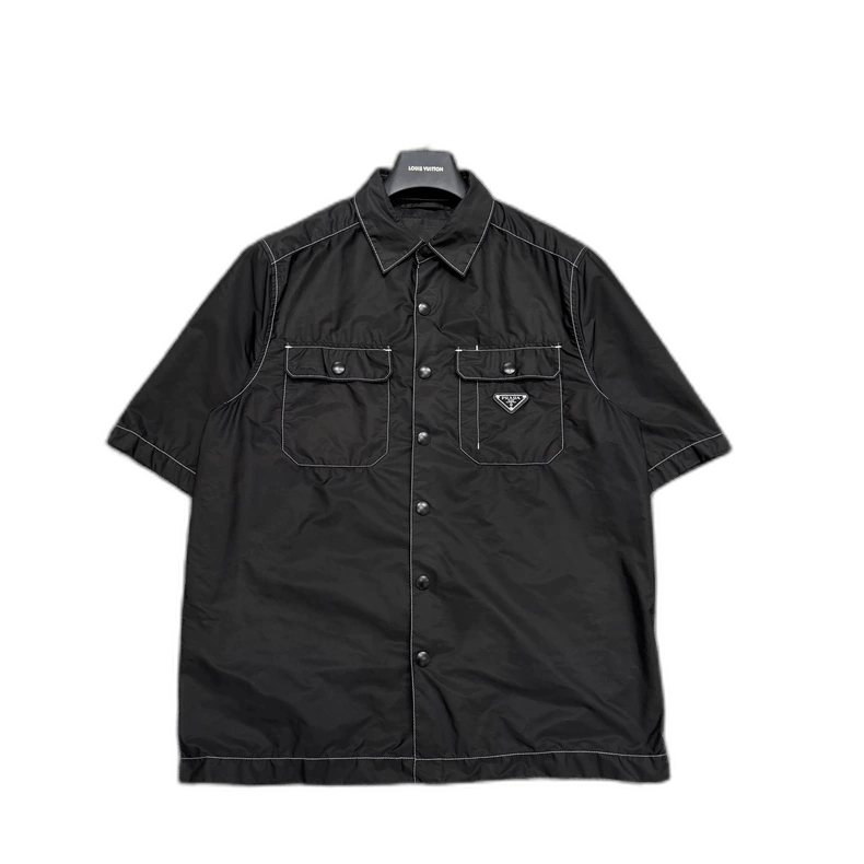 Prada Prada Short Sleeve Logo Nylon Shirt-2506 Size US M / EU 48-50 / 2 - 1 Thumbnail