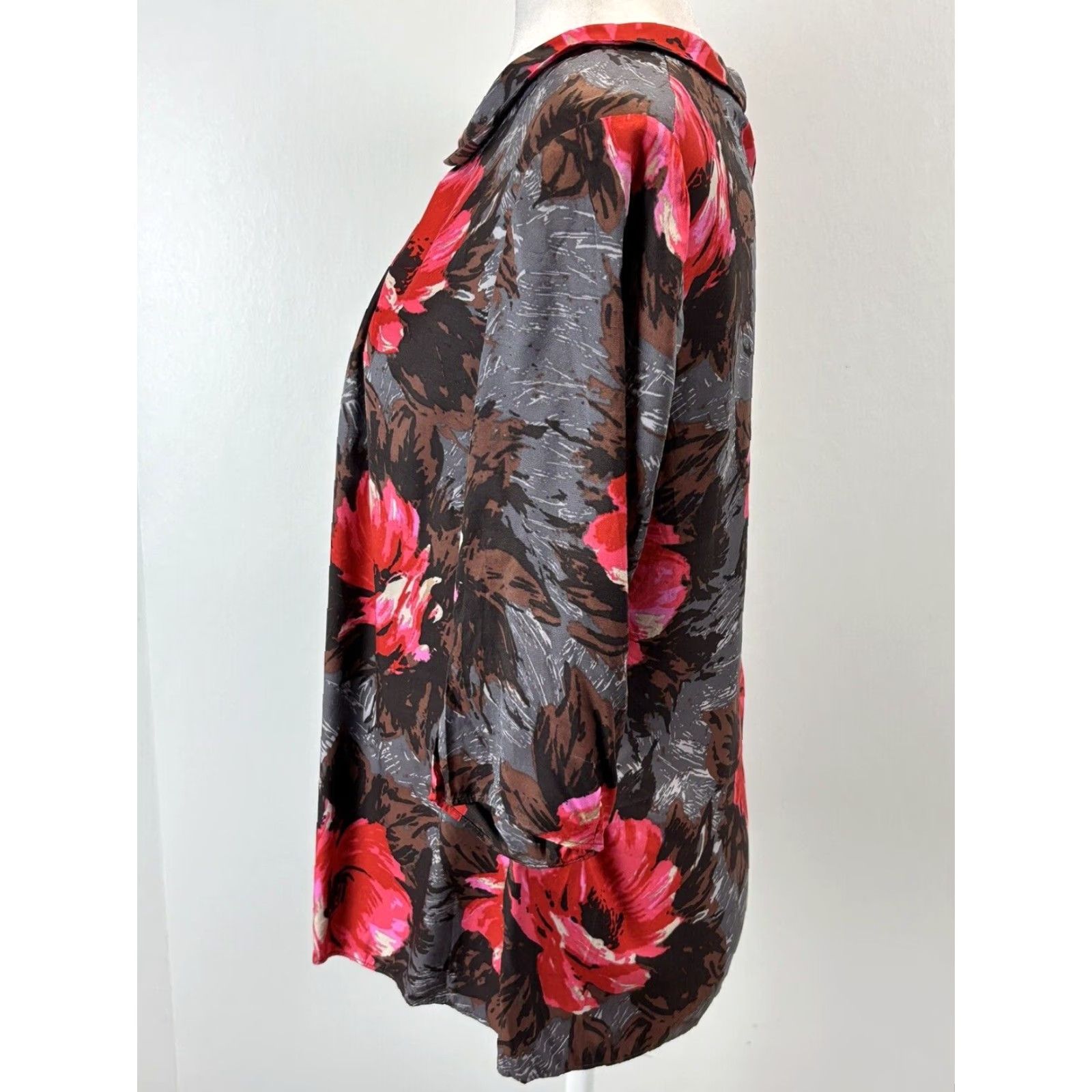 Boden Boden Shirt Women Size 12 Multicolor Floral Silk Blend Short Sleeve Womens Size XL / US 12-14 / IT 48-50 - 2 Thumbnail
