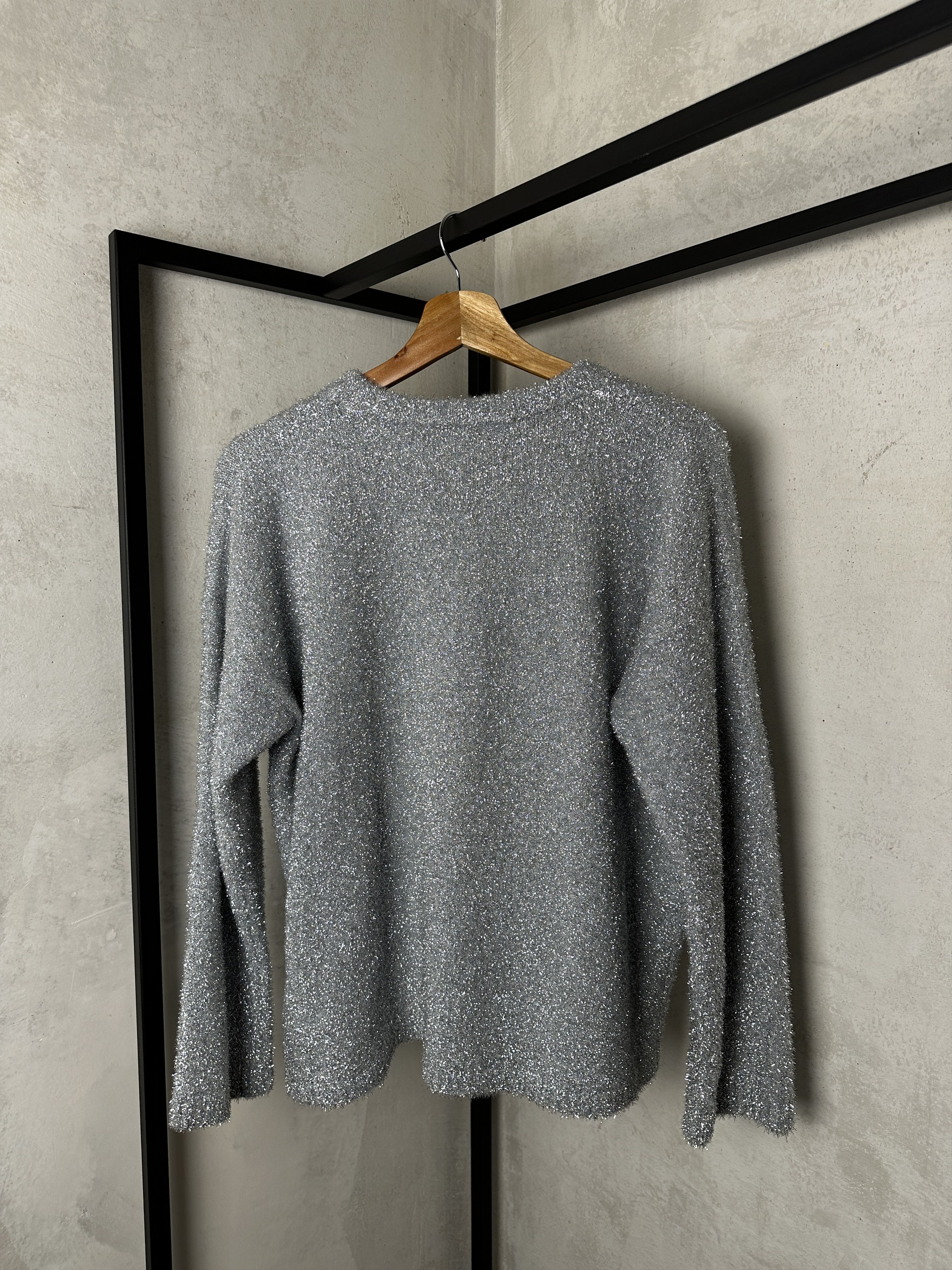 Off-White Off-White Off Crew Neck Logo Silver Jumper Size S / US 4 / IT 40 - 4 Thumbnail