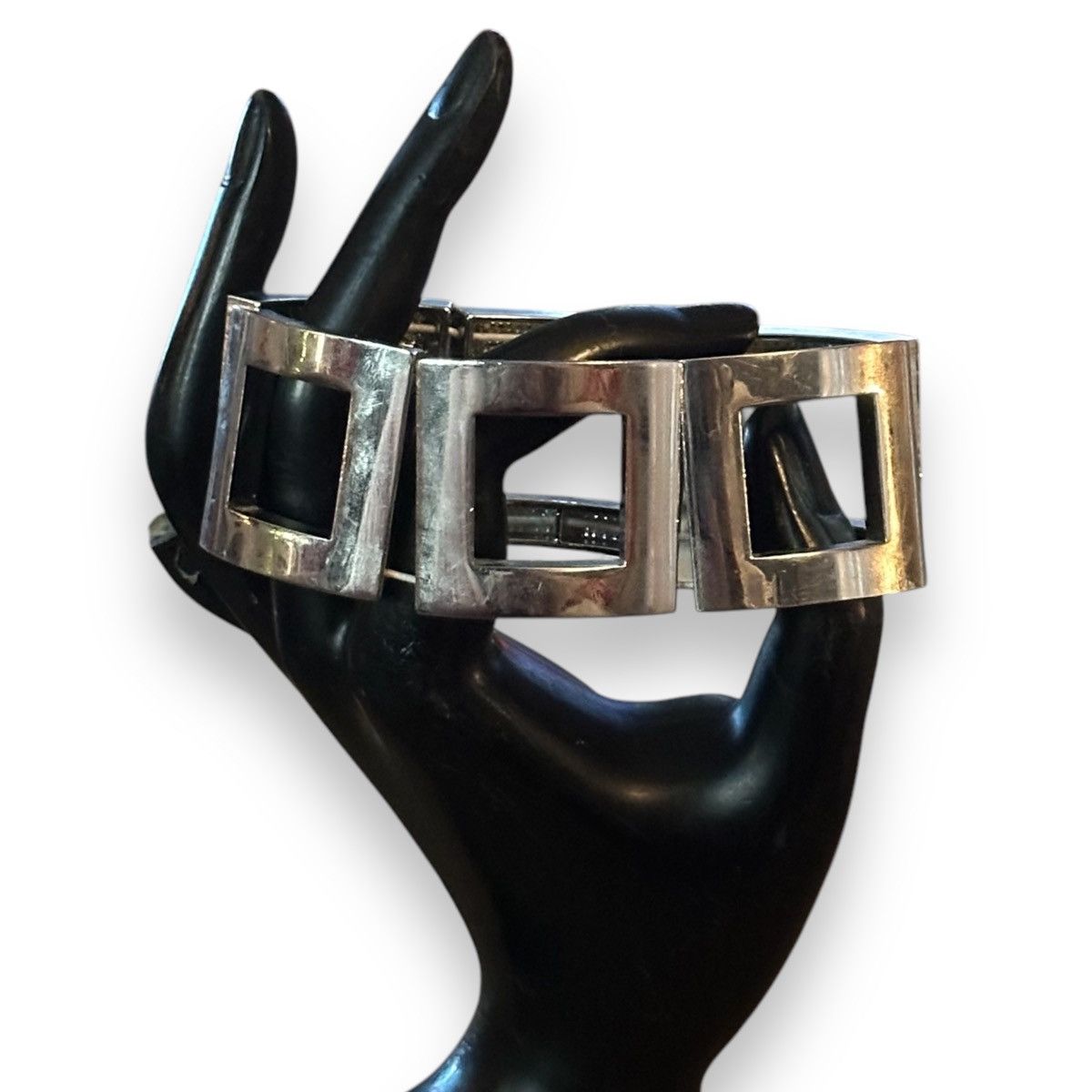 Other Chunky silver tone square link stretch bracelet Size ONE SIZE - 2 Thumbnail
