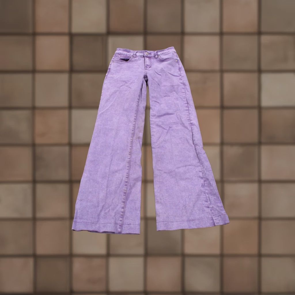 Vintage Ranch Dress'n Jeans Womens S Denim Work Flare Wide Leg Bootcut 5-Pocket Denim Cotton Modal Spandex Purple Vintage No Size 42" / US 20 - 1 Thumbnail