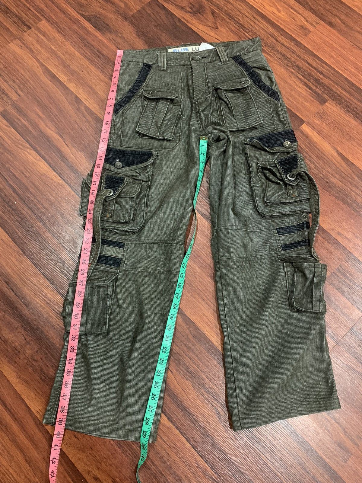 If Six Was Nine × Le Grande Bleu (L.G.B.) Blue Luis Corduroy Multipocket Cargo Pants Size US 33 - 7 Thumbnail