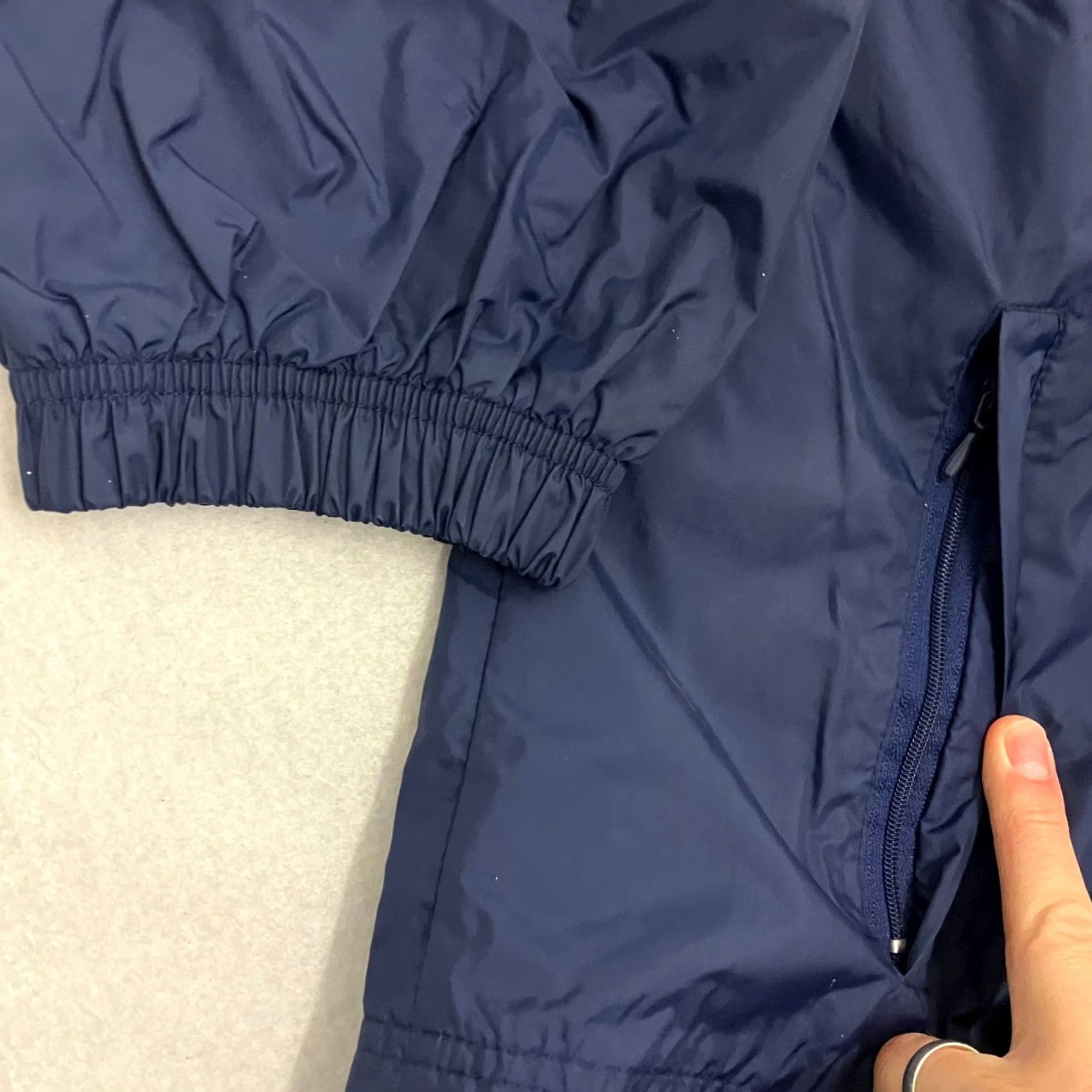 Nike VINTAGE Nike Premier Windbreaker Jacket XL Navy Grey Spell Out 90s Size US XL / EU 56 / 4 - 4 Thumbnail