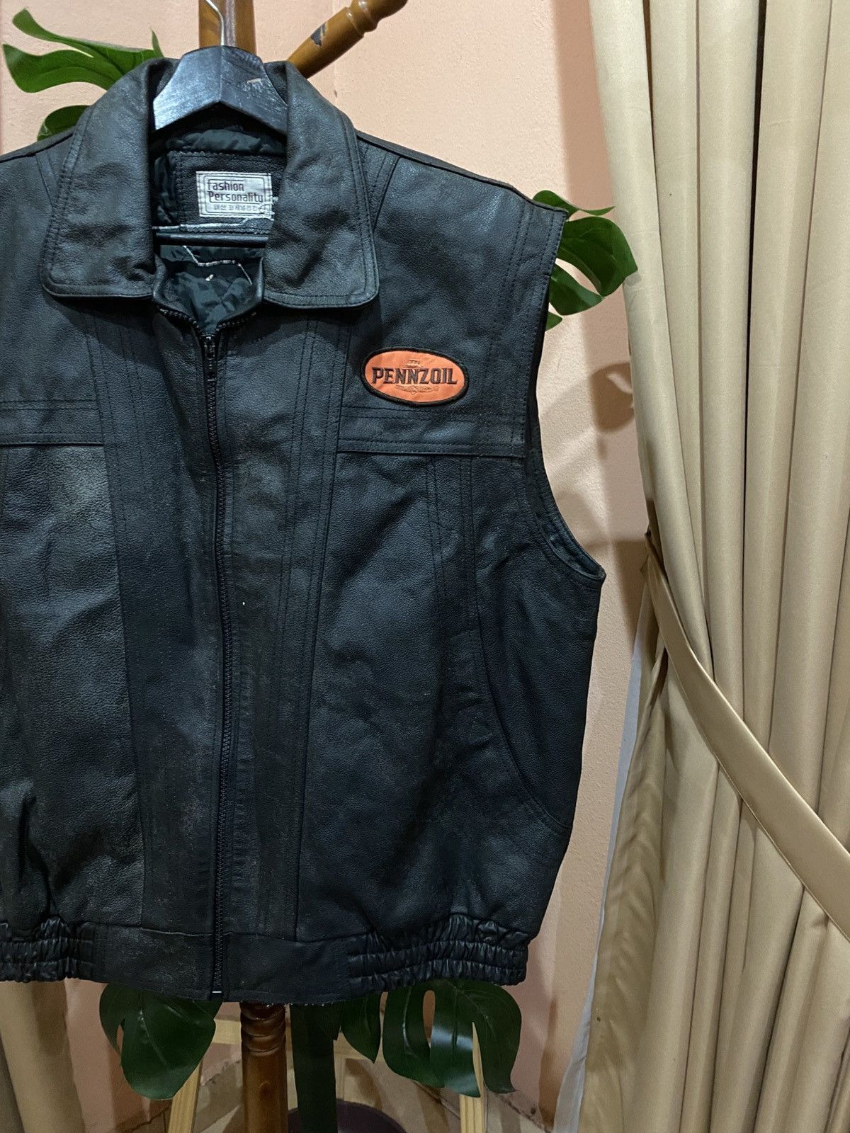 Leather Vintage Club Shadow Leather Biker Vest Pennzoil Patch Size US L / EU 52-54 / 3 - 4 Thumbnail