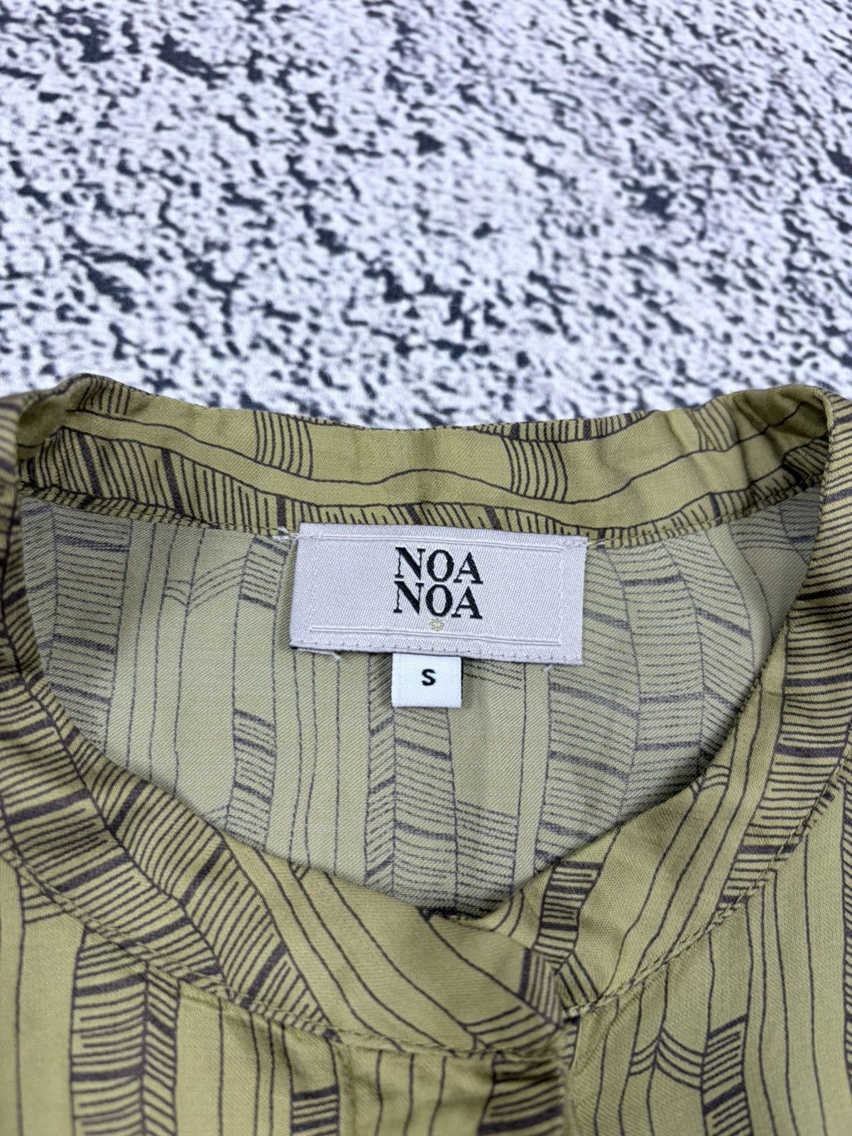 Japanese Brand Noa Noa Boho Geometric Olive Green Dolman Sleeve Dress S Size S / US 4 / IT 40 - 5 Thumbnail
