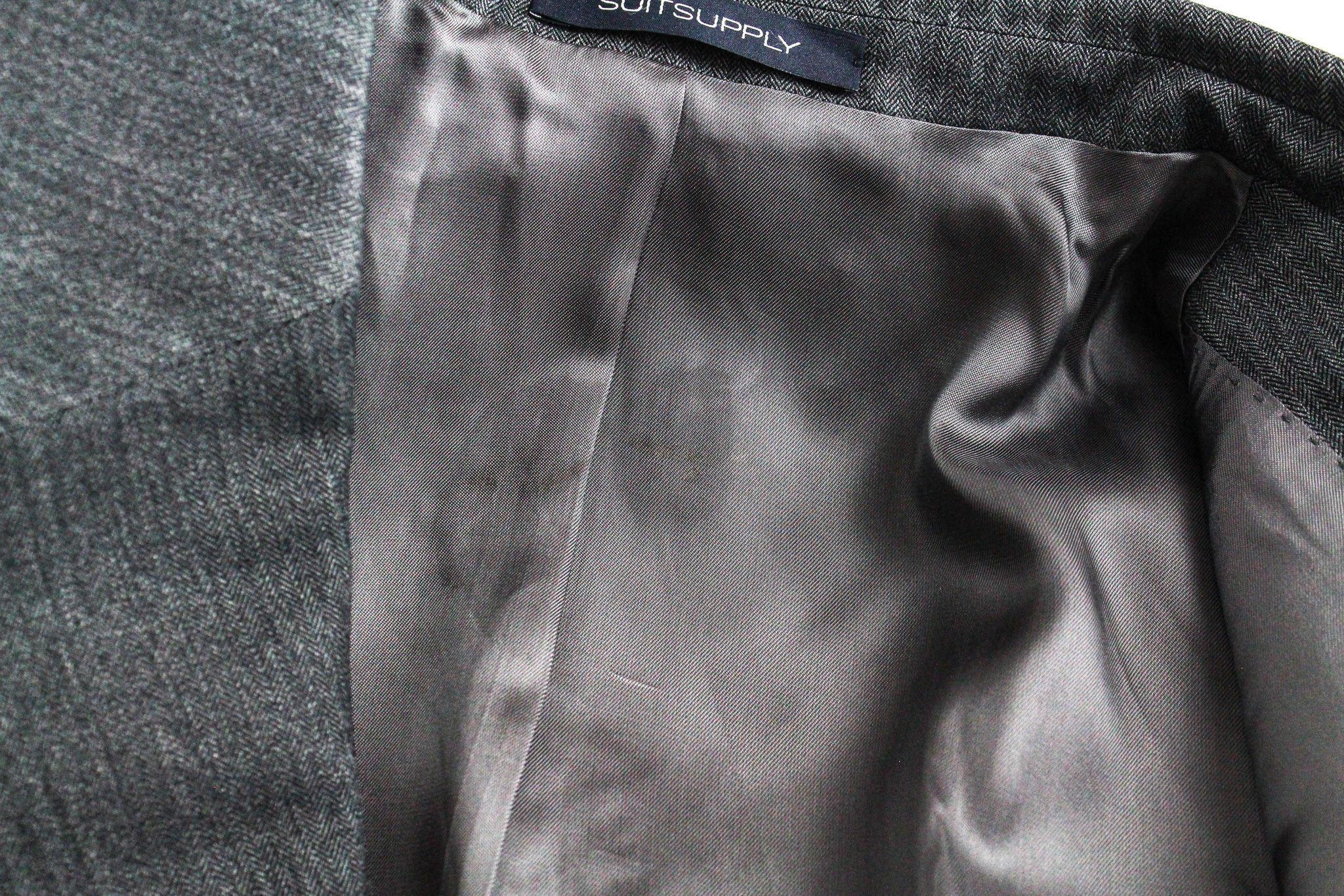 Suitsupply LA SPALLA UK36R Herringbone Grey Wool S130s Suit 73382 Size 36R - 7 Thumbnail