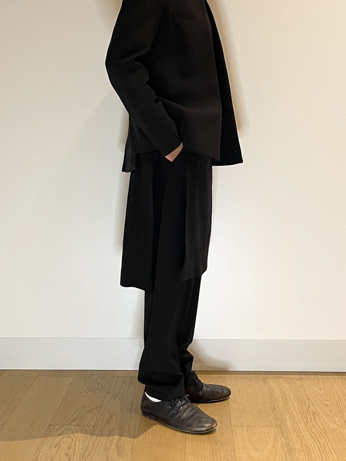 Dries Van Noten Dries Van Noten Black Mixed Wool Hybird Skirt Trousers Size US 30 / EU 46 - 13 Thumbnail