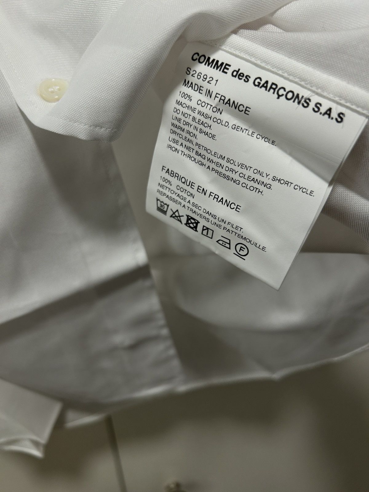Comme des Garcons Homme Plus COMME DES GARCONS shirt boy short sleeve s/s 18 white Size US L / EU 52-54 / 3 - 5 Thumbnail
