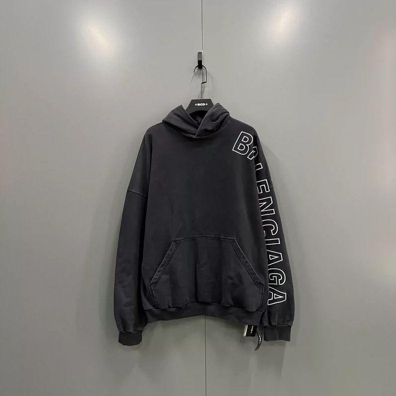 Balenciaga Balenciaga Embroidered side monogram logo hoodie Size US XL / EU 56 / 4 - 1 Thumbnail