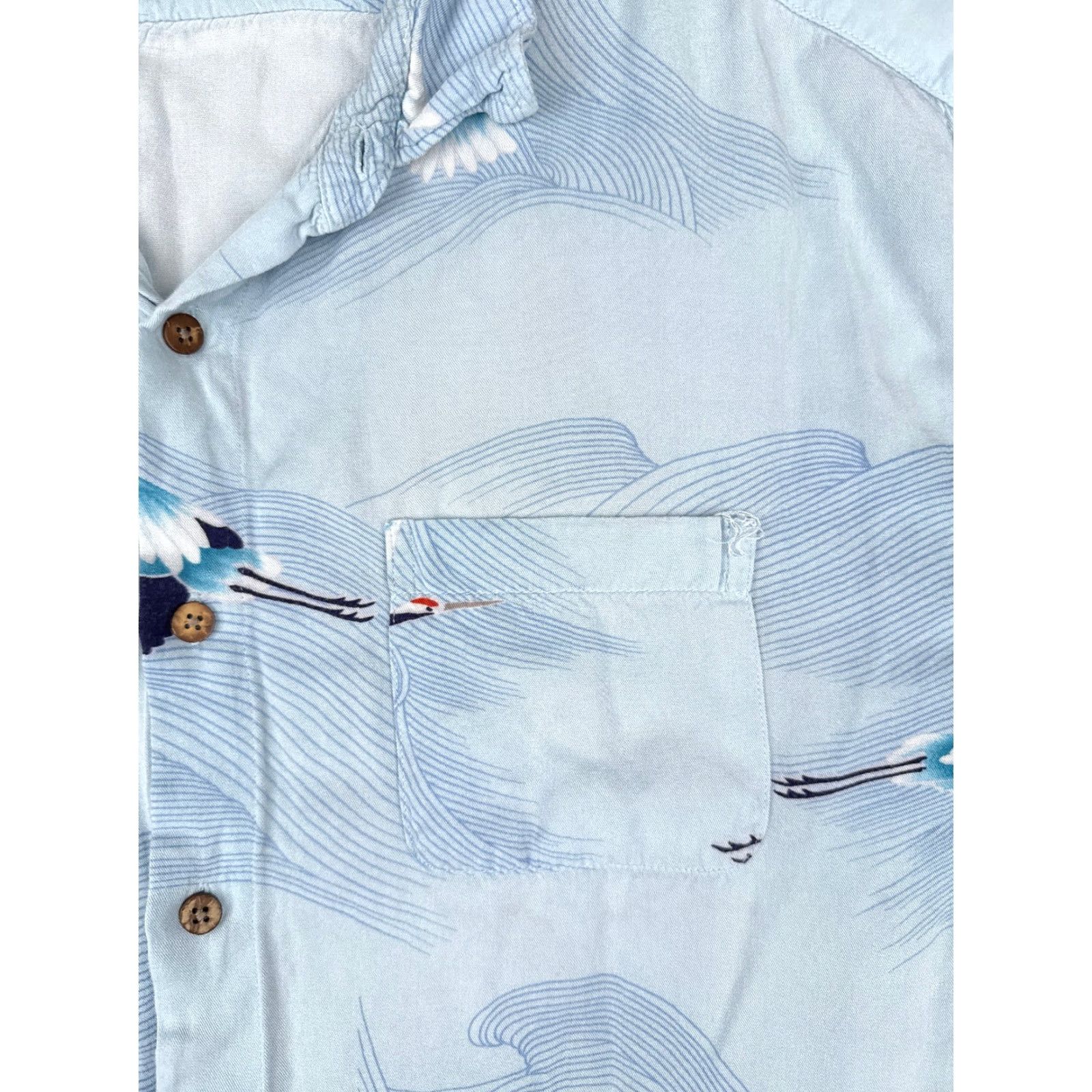 Vintage VSTR Shirt Men 2XL XXL Blue Cranes Waves Button Up 100% Cotton Hawaiian READ Size US S / EU 44-46 / 1 - 6 Thumbnail